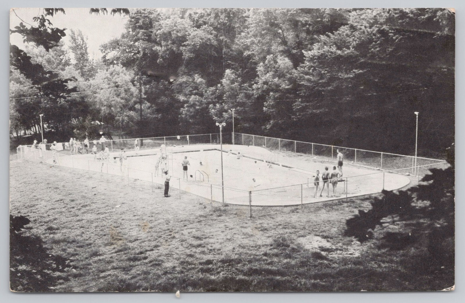 Hinton, OK, Devil\'s Canyon Methodist Camp Swimming Pool c1958 RPPC Postcard 1379