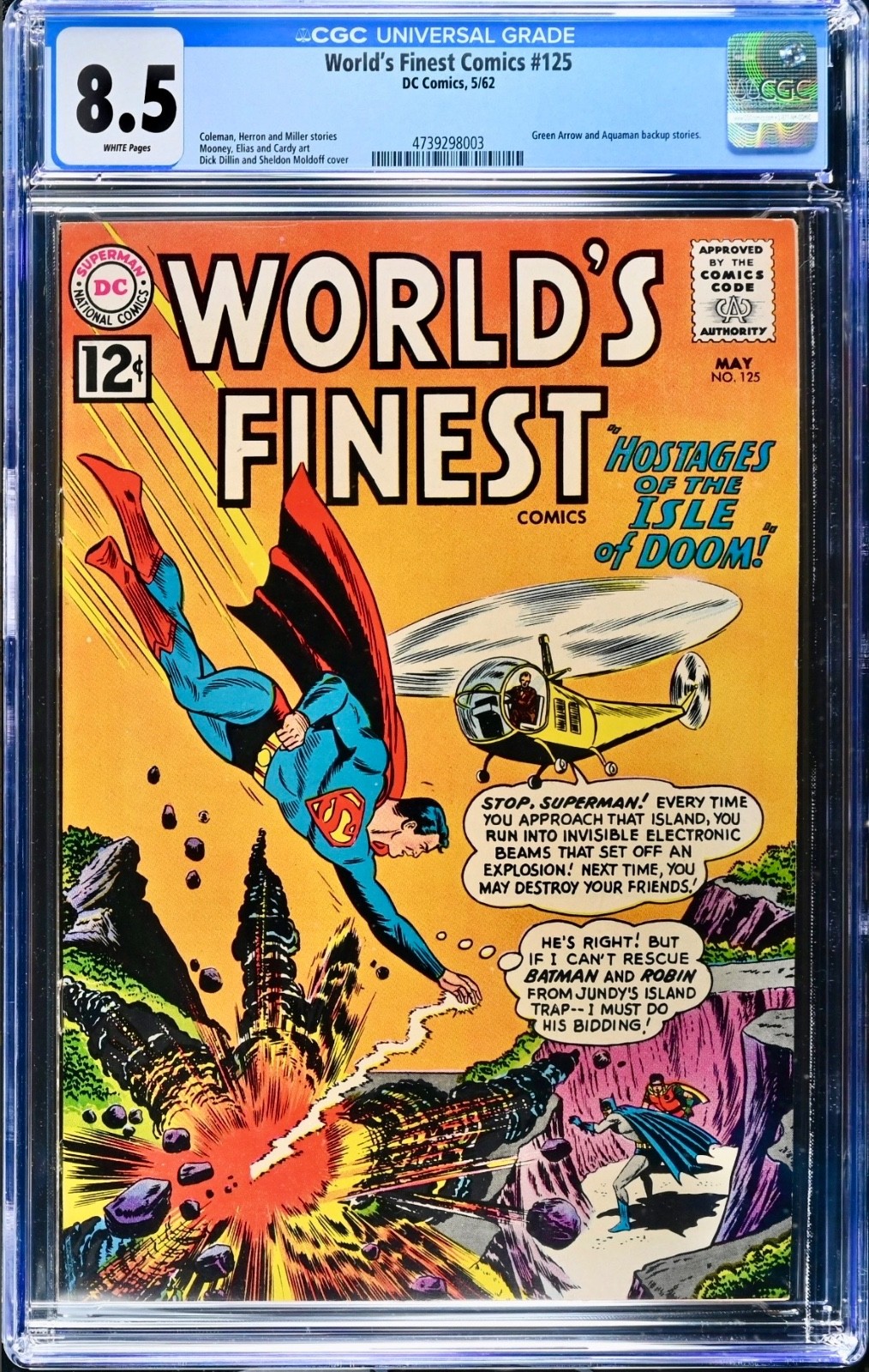 World's Finest Comics #125 1962 CGC Graded 8.5 Just Graded-New Holder
