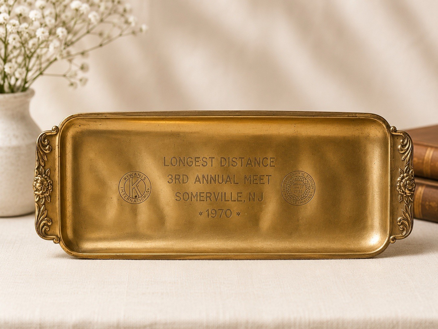 Modern Brass Tray - Kiwanis Int’l 1970 “3rd Annual” Antique Cars -Somerville NJ