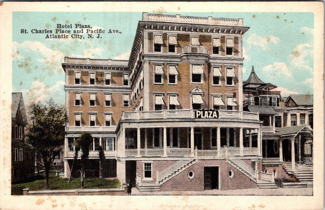 1910-20's HOTEL PLAZA ATLANTIC CITY NJ DEITRICH & RUSSELL MANAGERS POSTCARD
