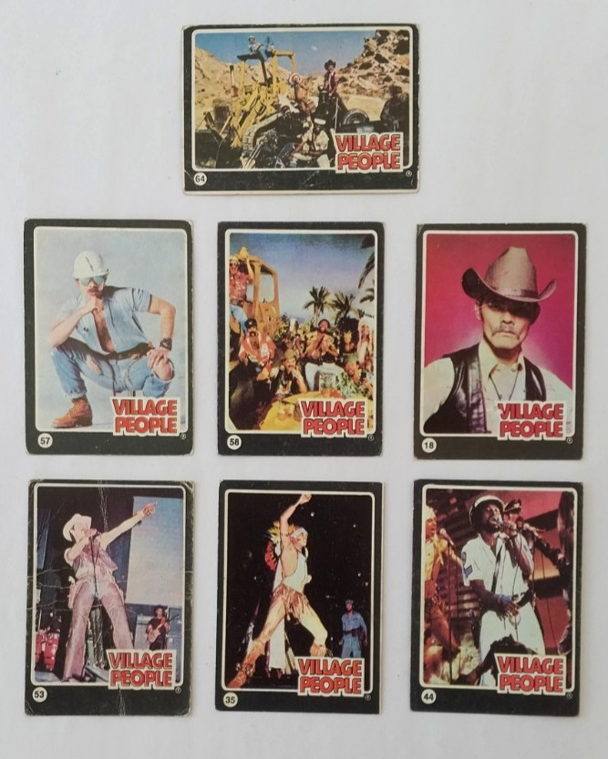 Village People Lot of 7 Trading Cards 1981 Stani Argentina Variant Rare