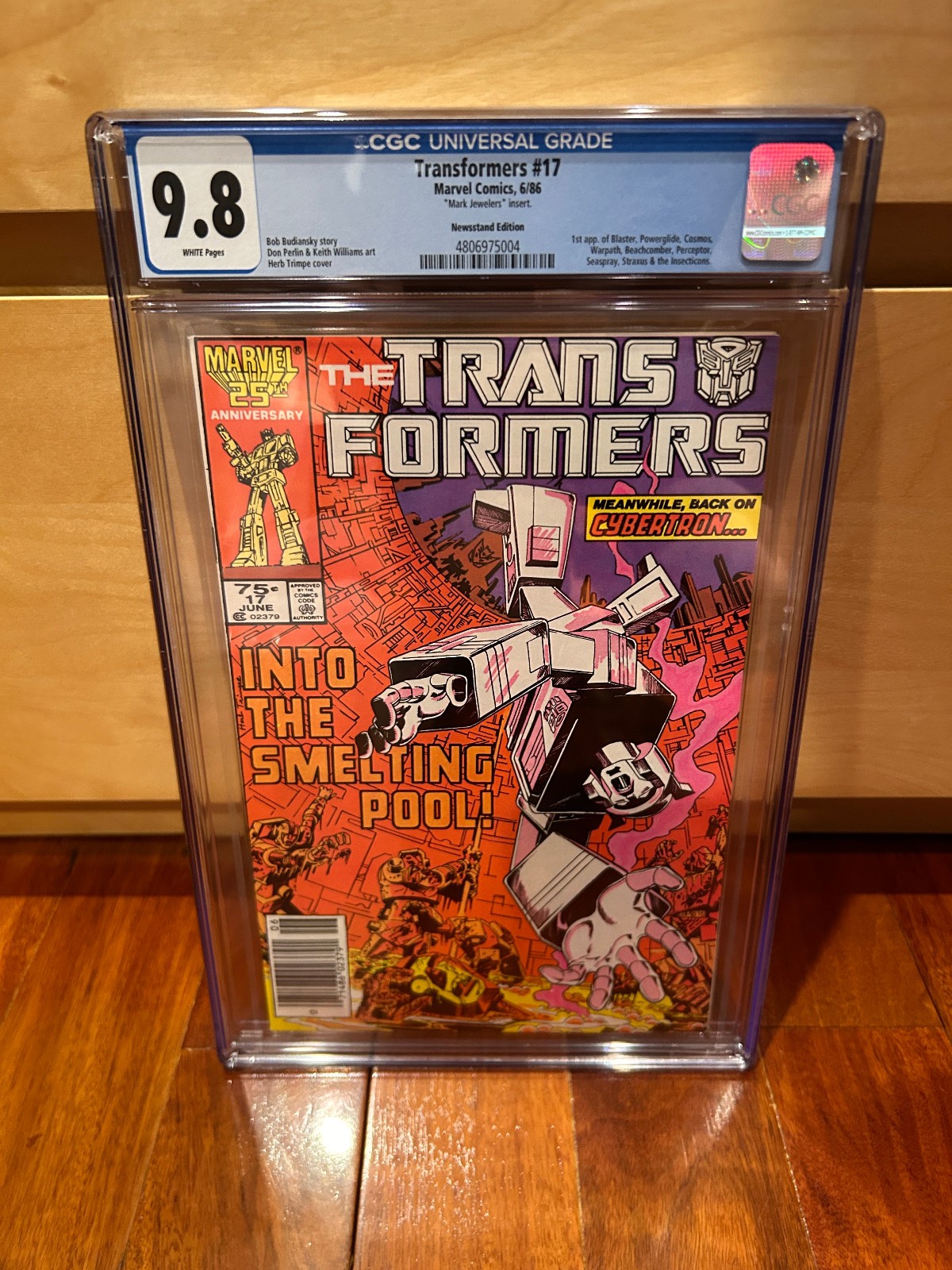 **Ultra Rare Mark Jewelers** Transformers #17 CGC 9.8 NM/M 1st Blaster, Cosmos