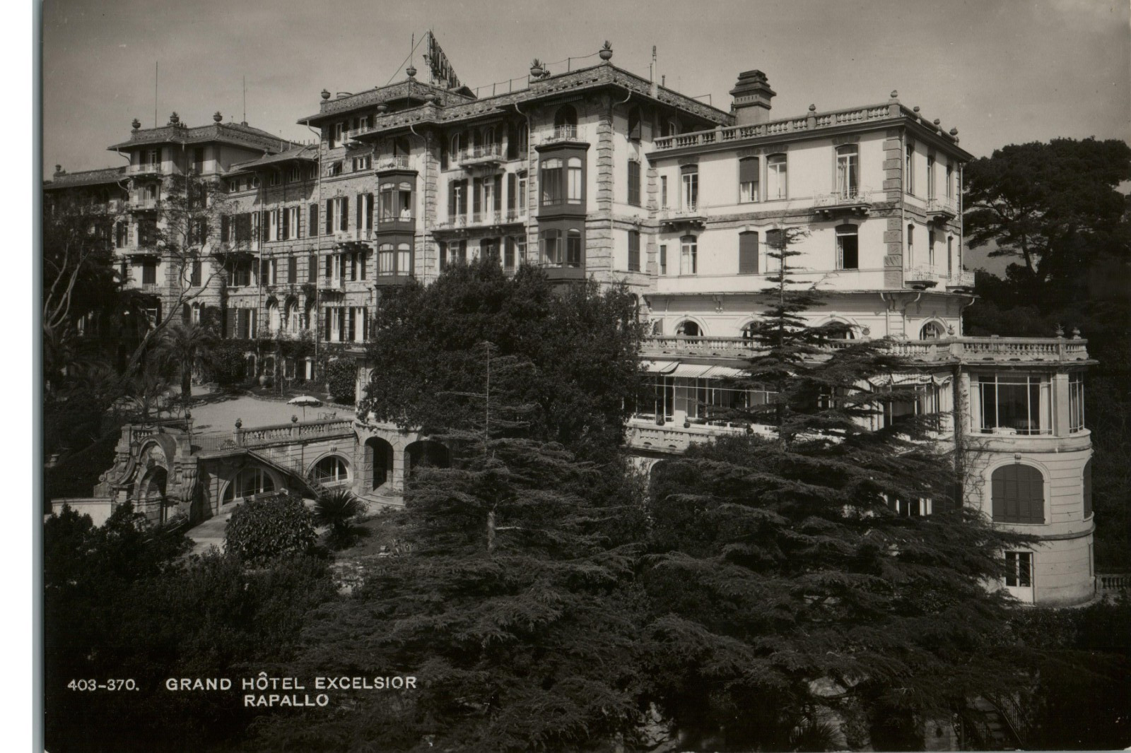 Rapallo Italy Grand Hotel Excelsior Architecture Real Photo RPPC 4x6 Postcard