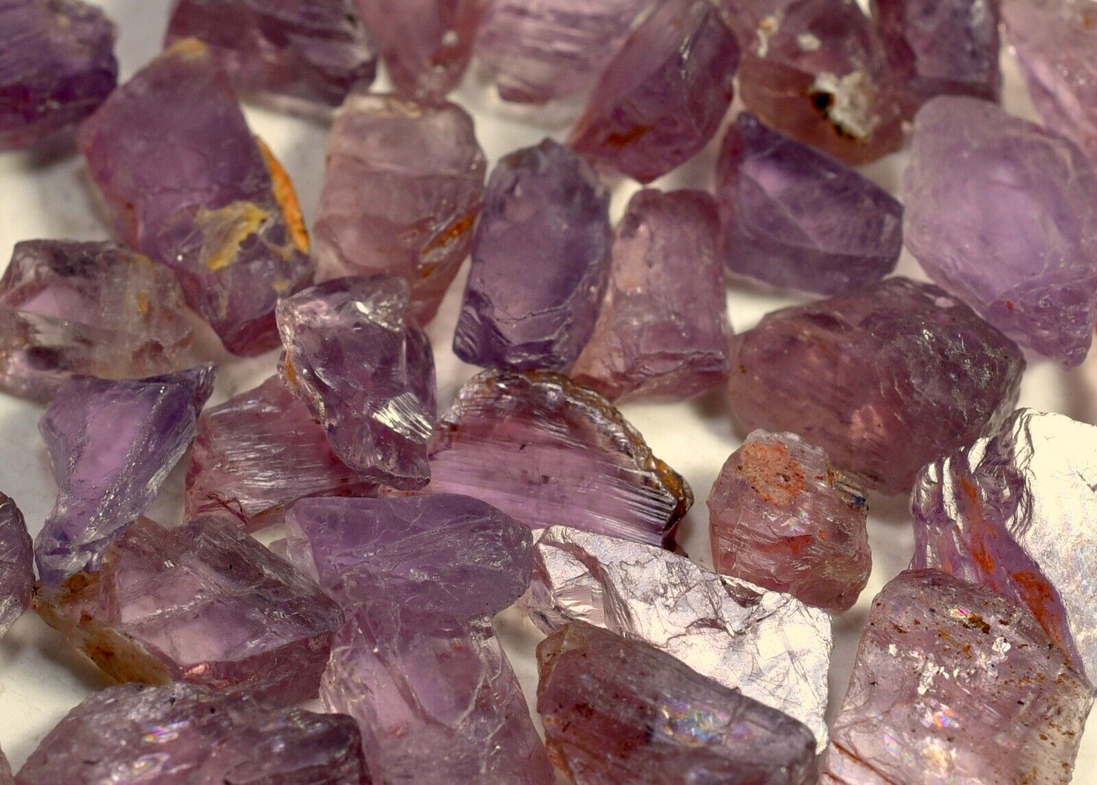 210CT Top Highest Quality Cutting Grade Purple-Pink DIASPORE Crystals Lot Afghan