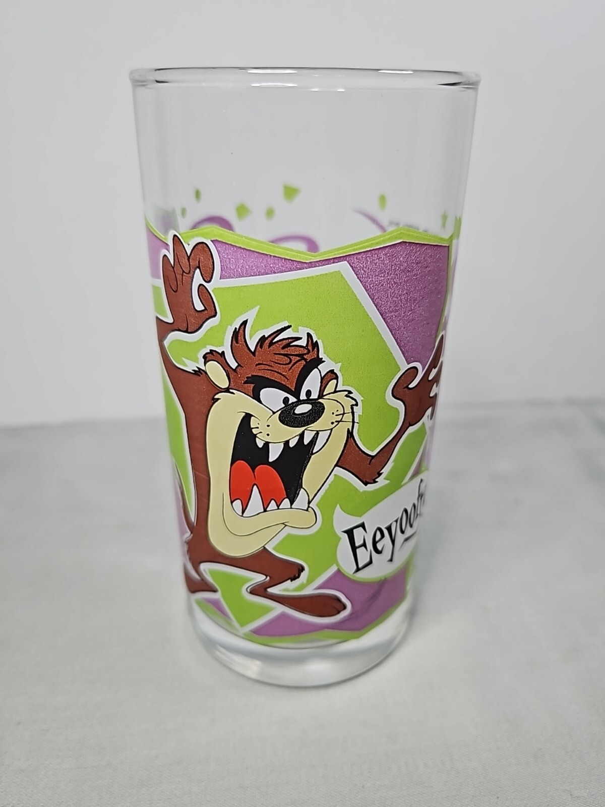 Vintage 1999 Tasmanian Devil Smucker's Jelly Mil-Looney-Um Collectible Glass