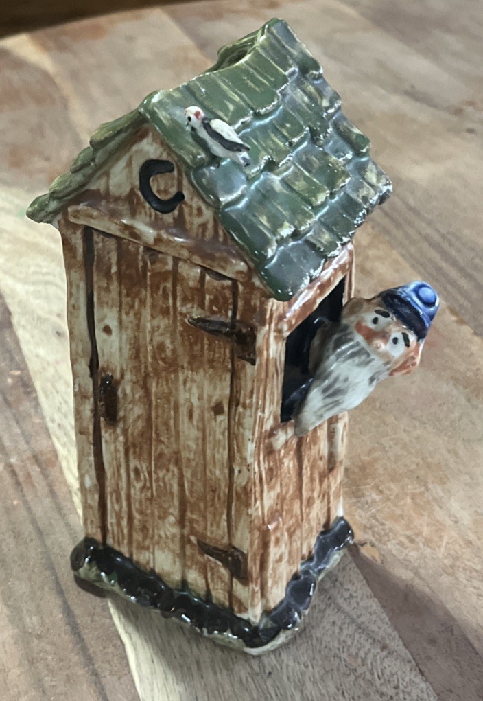 1946 Blue Ridge Mountain Boys by Paul Webb Porcelain Pottery Hillbilly Outhouse