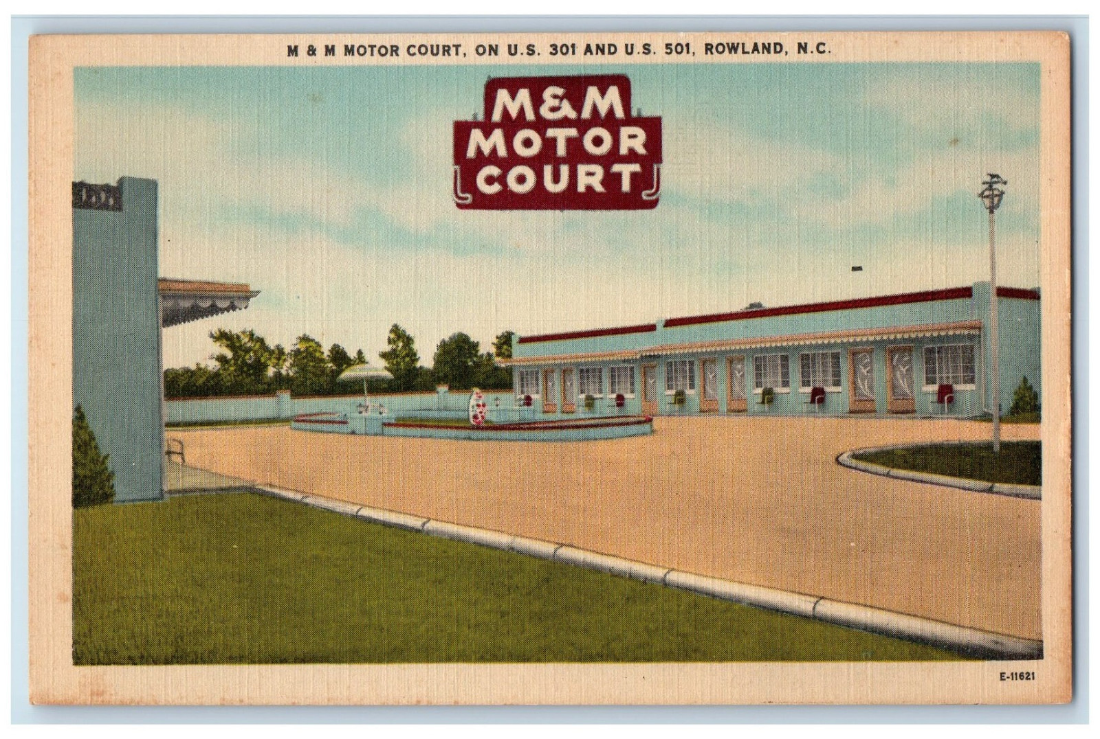 c1940\'s M & M Motor Court Rowland North Carolina NC Vintage Postcard