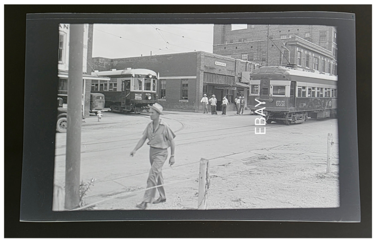 C. 1940s Texas Electric Railway Interurban Waxahachie Depot Photo Negative