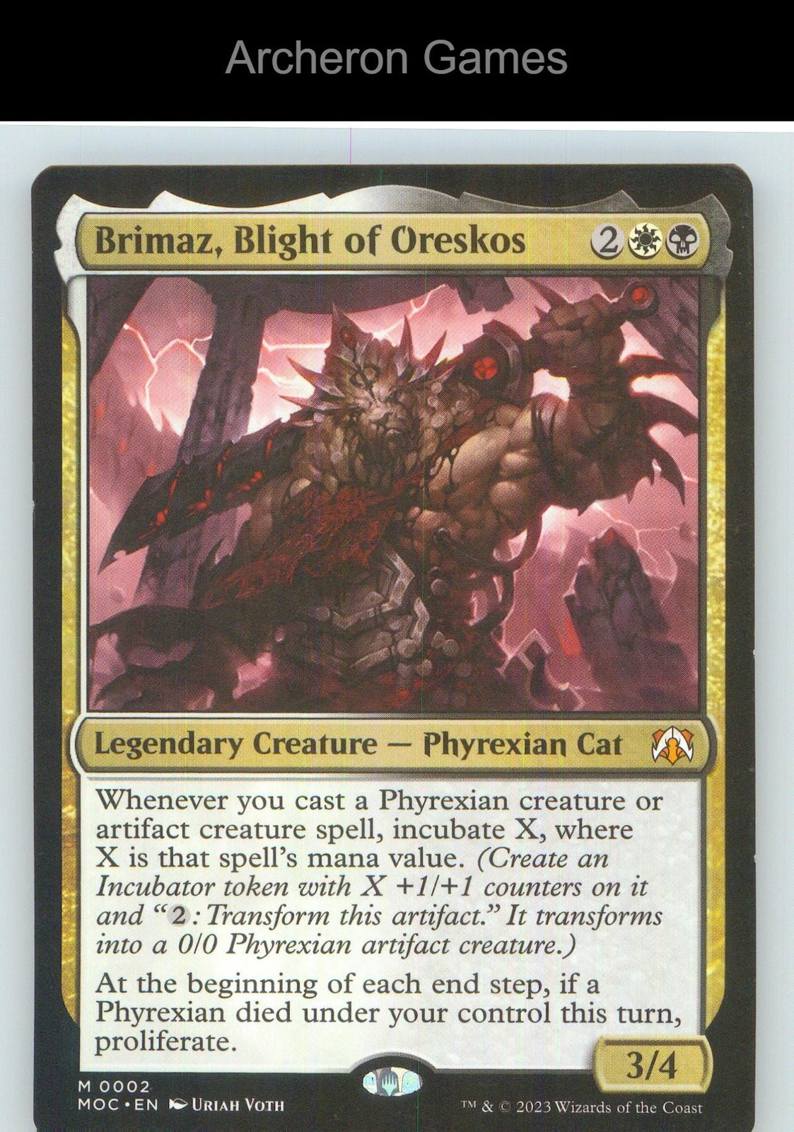Brimaz, Blight of Oreskos MOC 2 Mythic MTG Card NM/EX+ Brimaz, Blight of Oreskos MOC 2 Mythic MTG Card NM/EX+