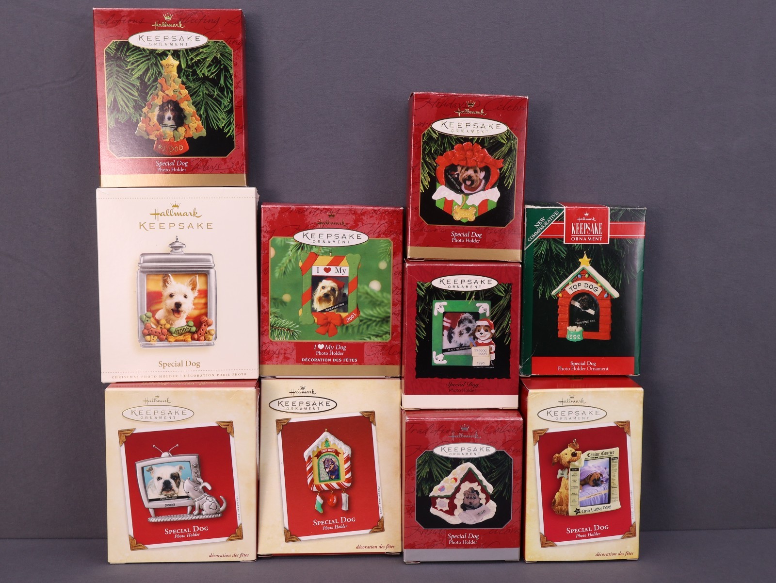 Hallmark Keepsake Ornament Lot 10 Pcs Special Dog, Photo Holder, I Love My Dog