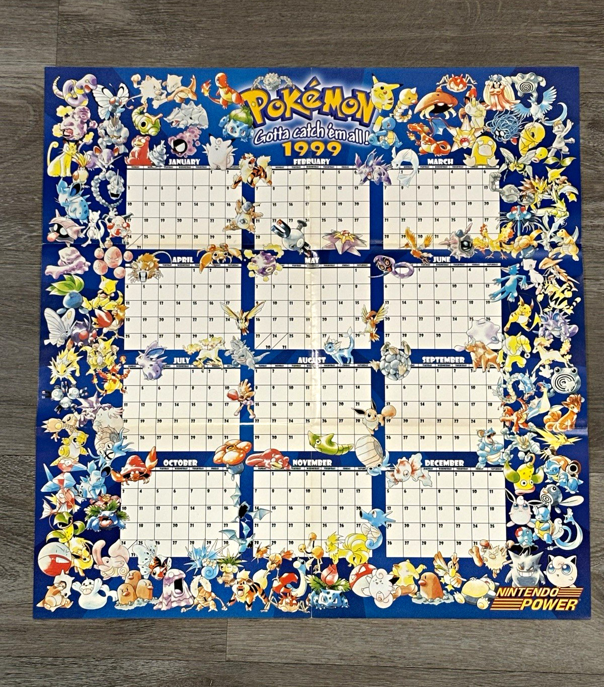 Nintendo Power Pokemon 1999 Nintendo Collectible Wall Calendar