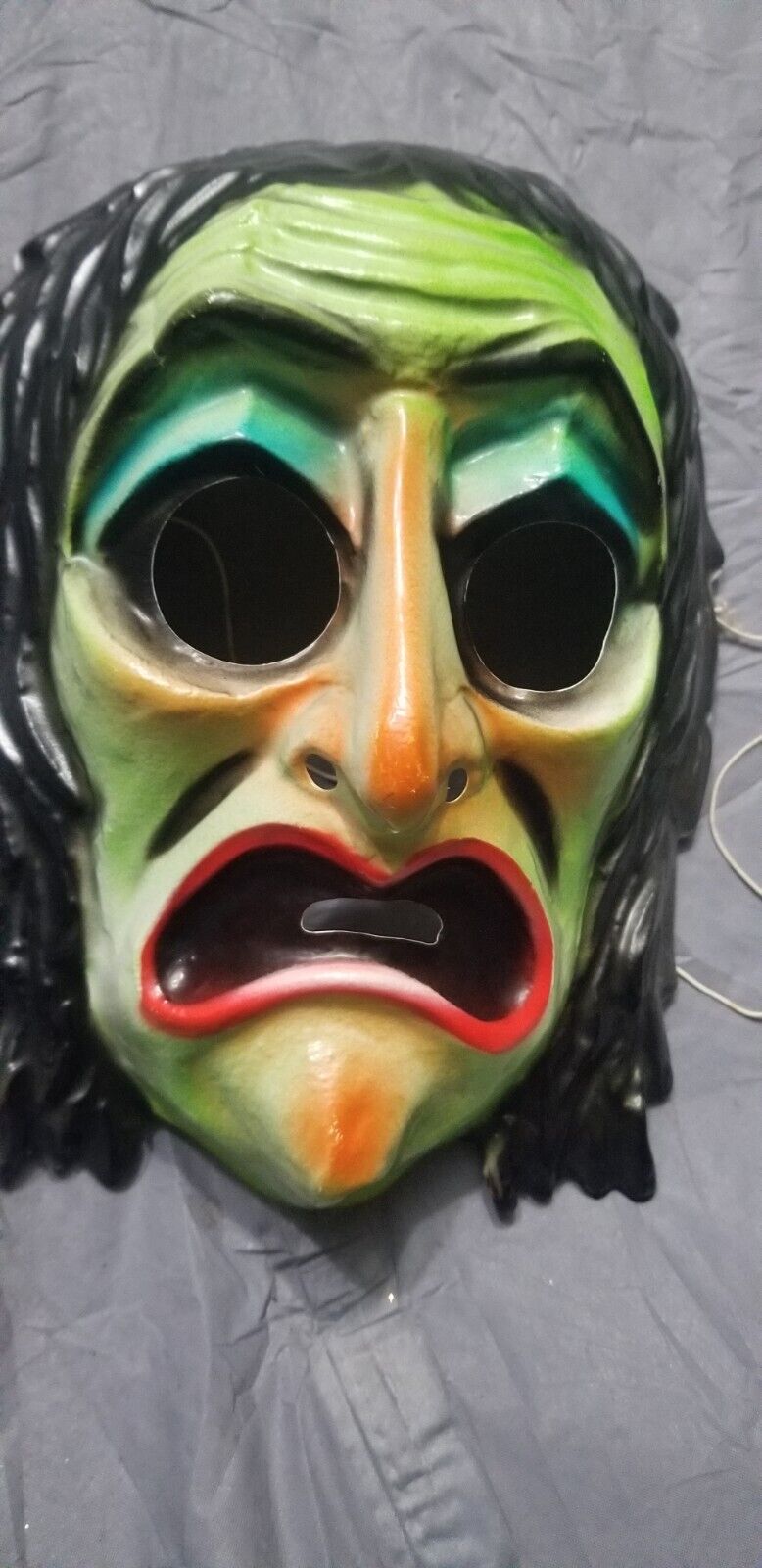 Vintage 1950's-1960's Ben Cooper WITCH HAG Halloween Mask USA-VVGUC-FREE SHIP🧙‍