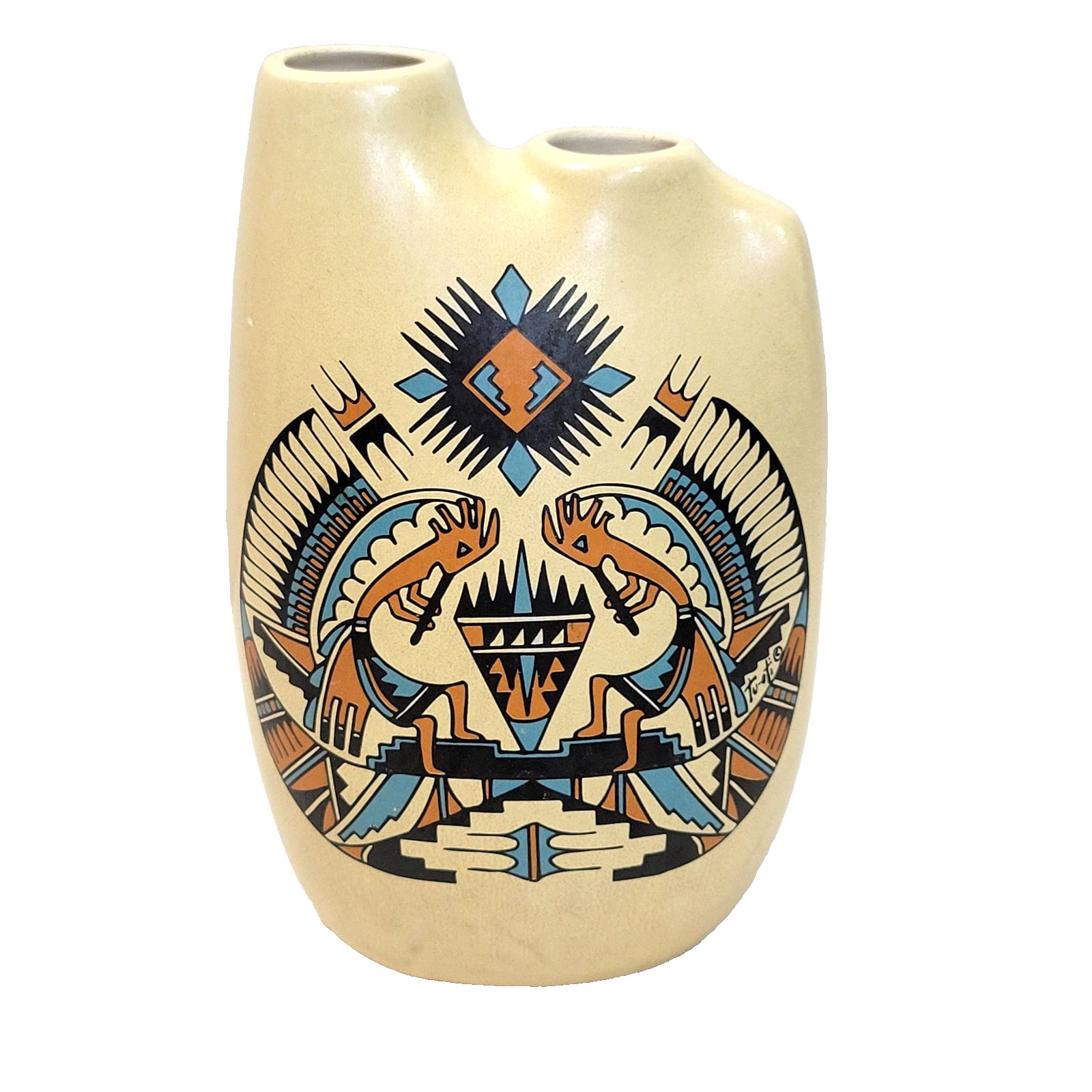 Southwestern Motif Vase Visions by Earthtones Tucson Arizona Tu-oti 7 1/2
