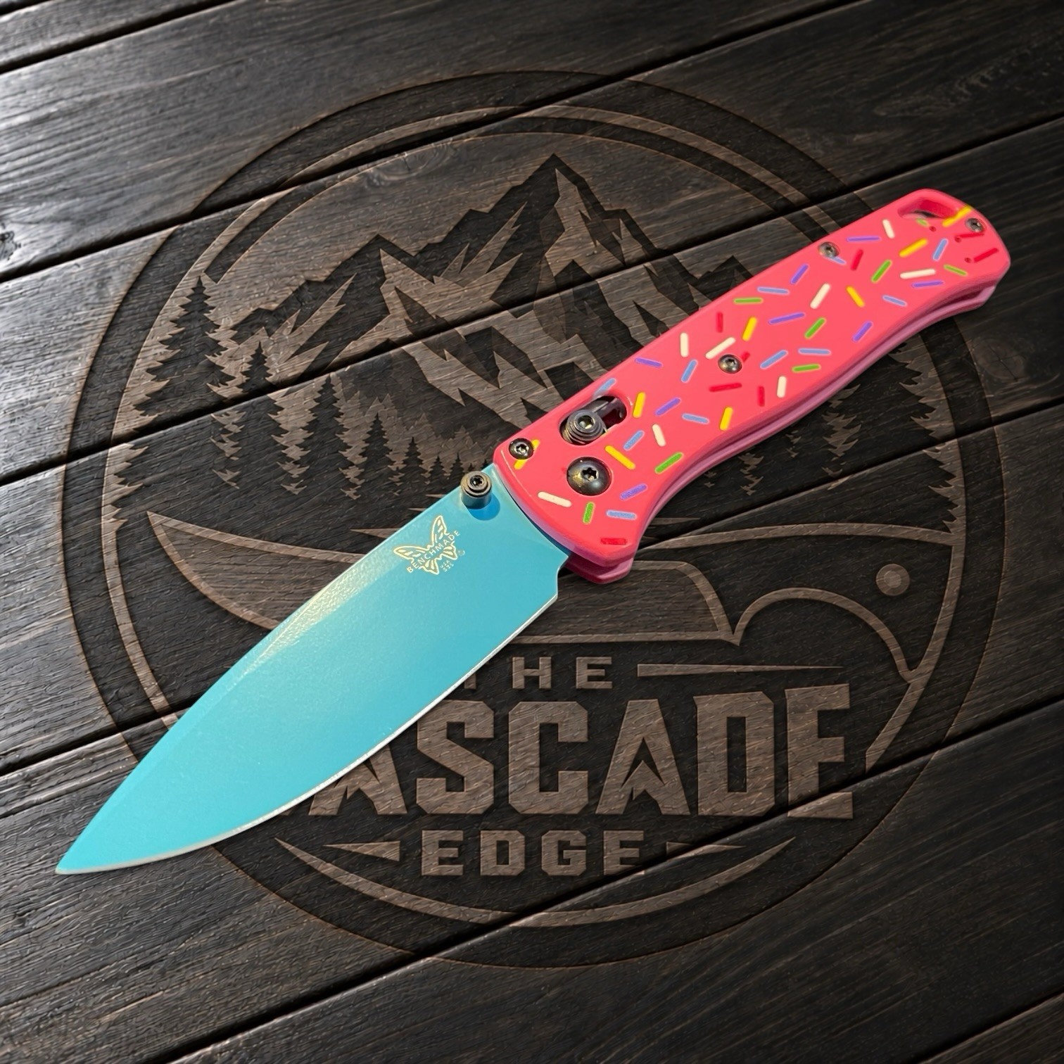 Benchmade 535 Bugout Donut Sprinkle Pink Blue S30V AXIS Lock Custom EDC Knife