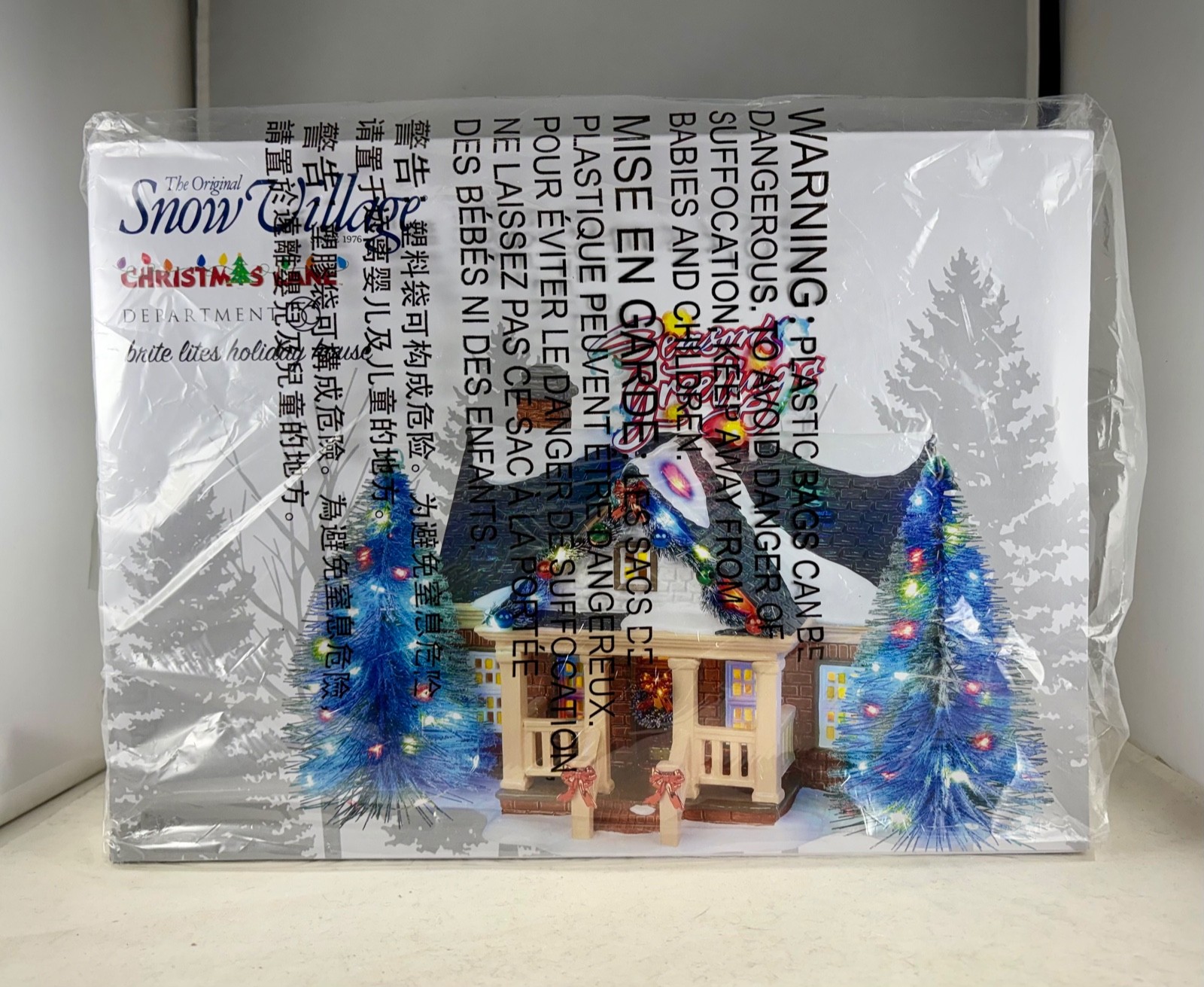 Dept 56 Lit BRITE LITES HOLIDAY HOUSE 6003131 Snow Village Christmas Lane D56