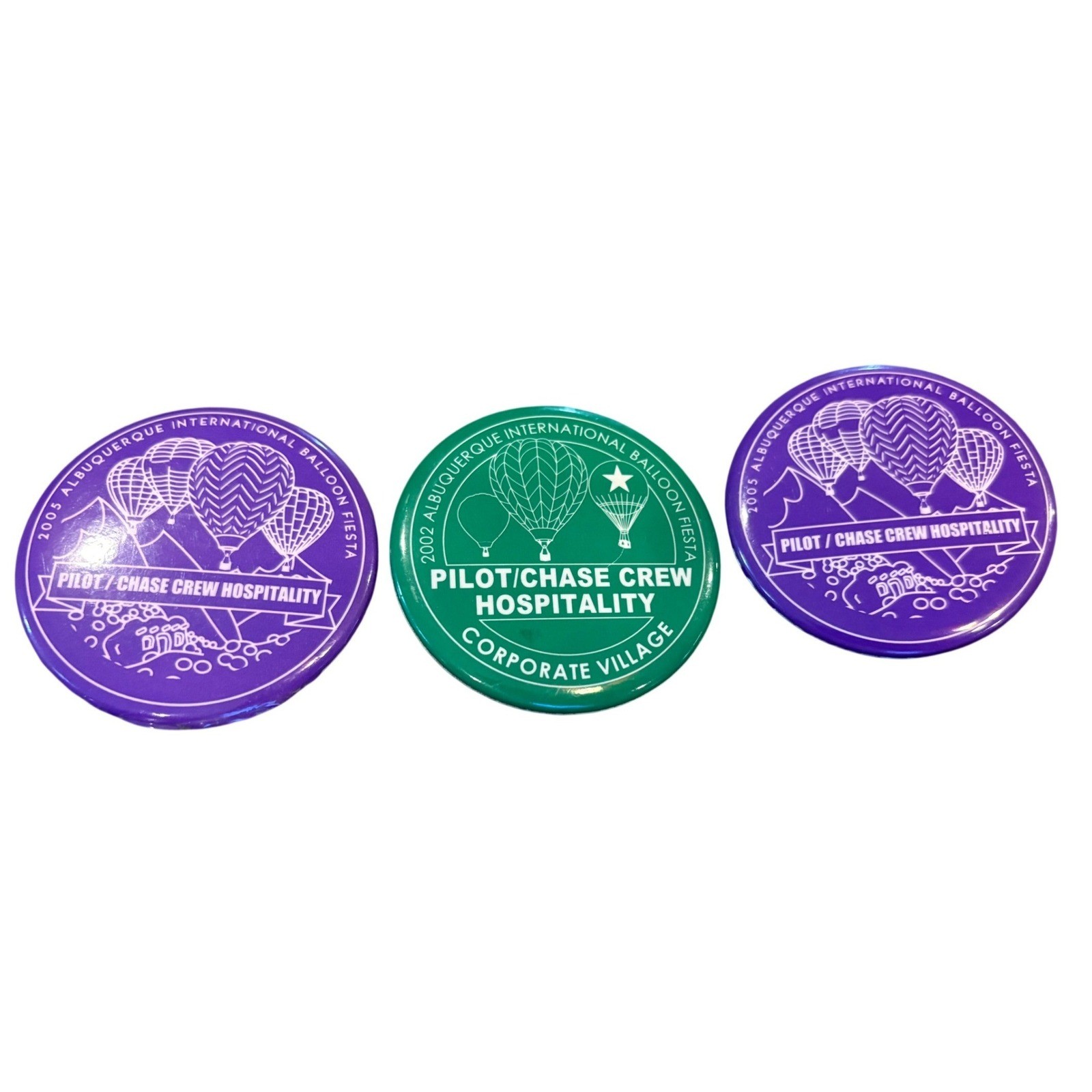 Vintage Albuquerque Balloon Fiesta Pinback Lot Pilot Chase Crew Hospitality 2002