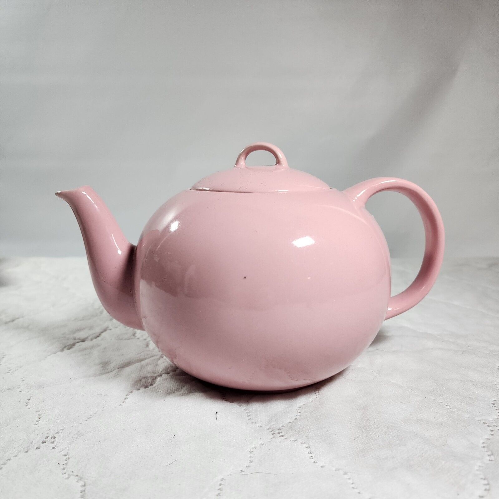 Vintage COPCO Teapot Pot Belly 1980s Sam Lebowitz Pink Tea Pot Ceramic Korea