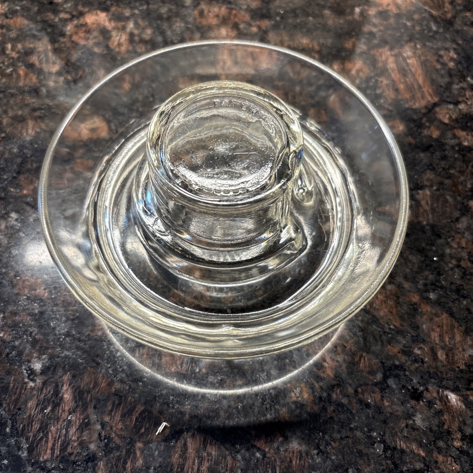 1940s Vintage Glass Chicken Waterer Pat No. 126987.