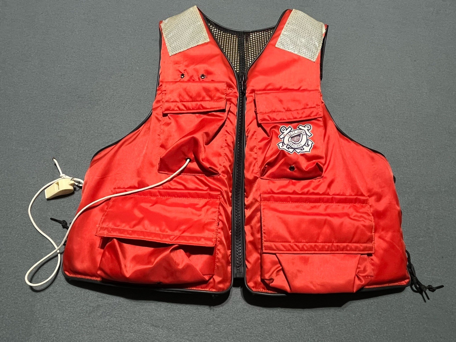 Vtg US Coast Guard Auxiliary Stearns Survival Life Jacket PFD Vest Large READ