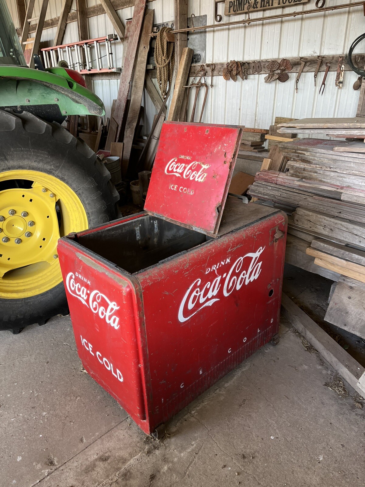 Antique Americana coca cola cooler