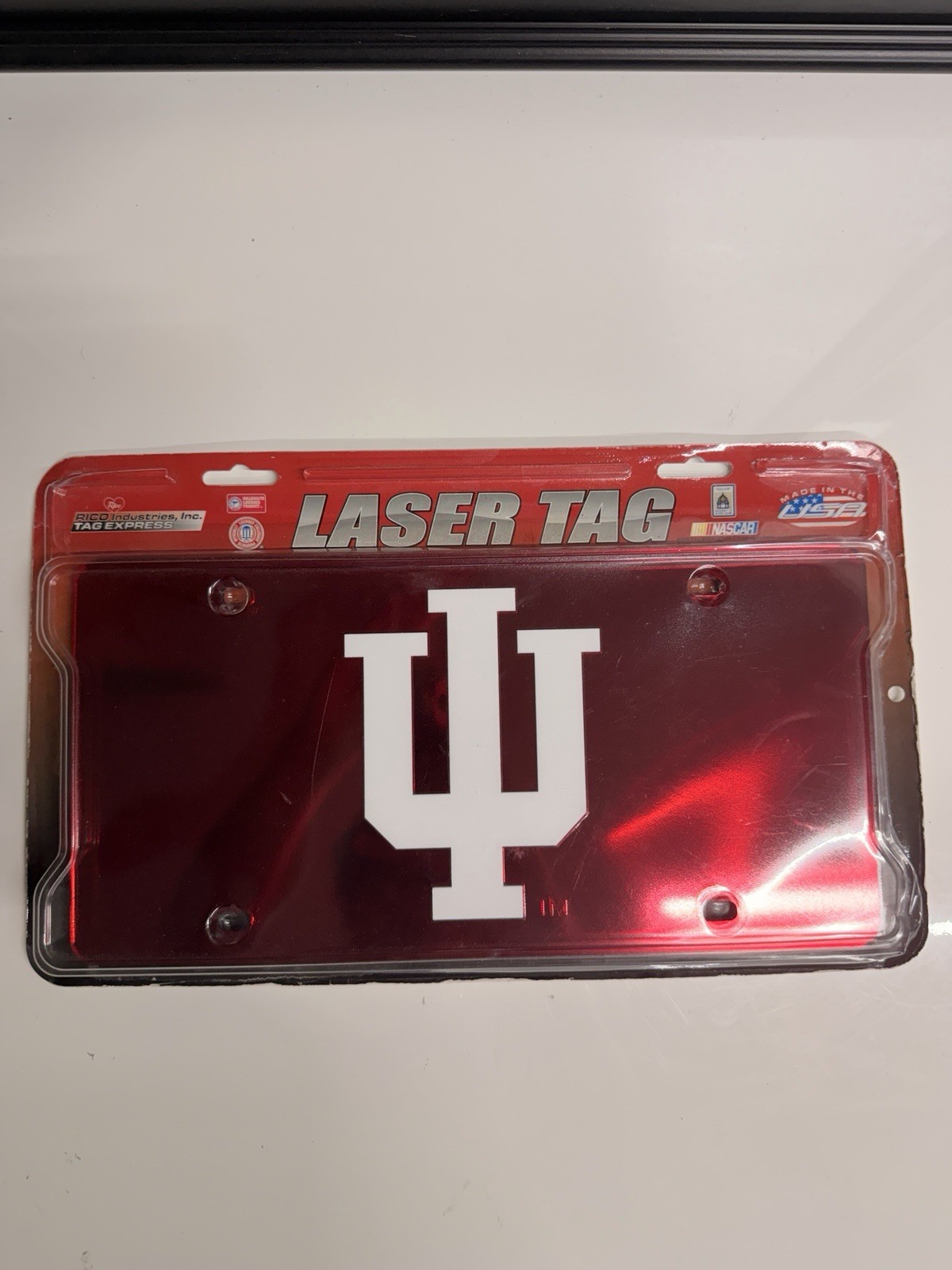 Indiana University Car Plate Red New In Plastic