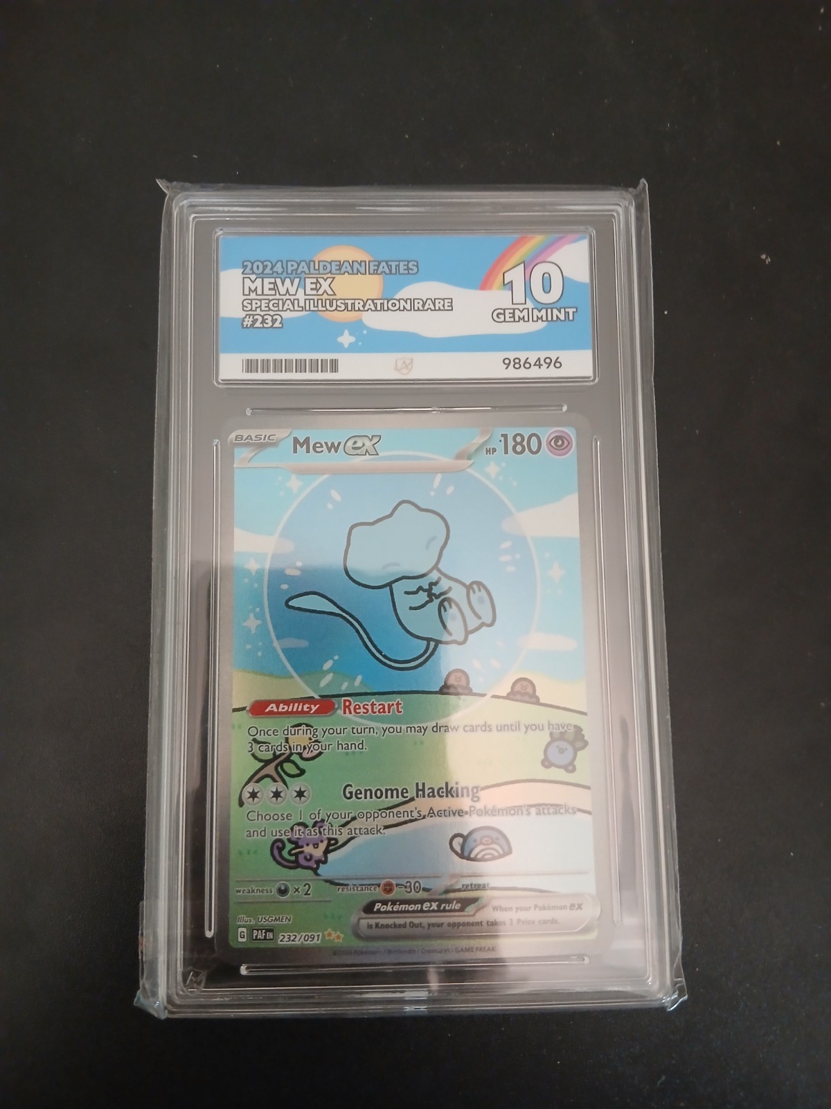2024 Pokémon Paldean Fates Mew Ex #232/091 ACE 10 GEM