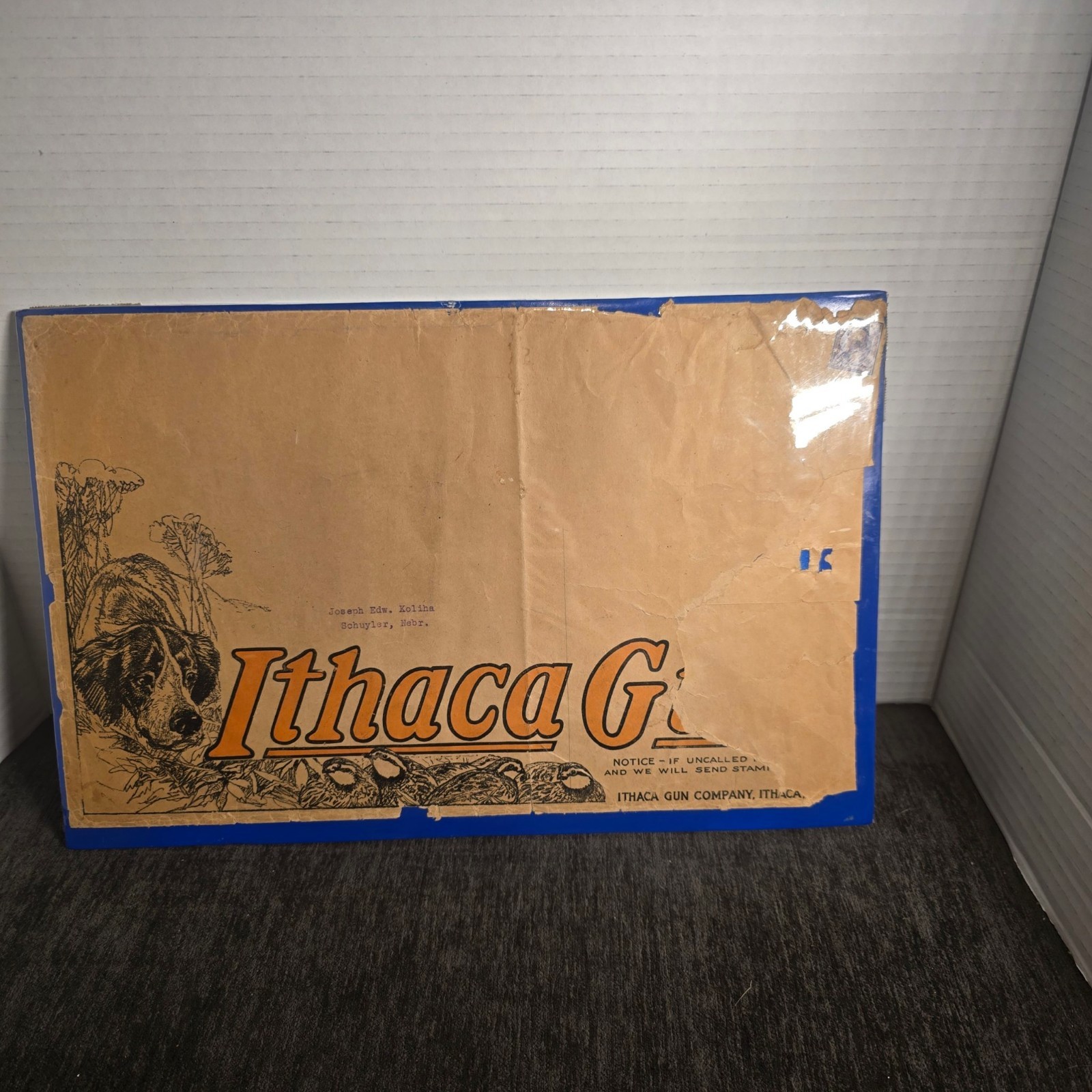 Antique Ithaca Gun Co. Illustrated Advertising Envelope Dog & Quail c1917-1919