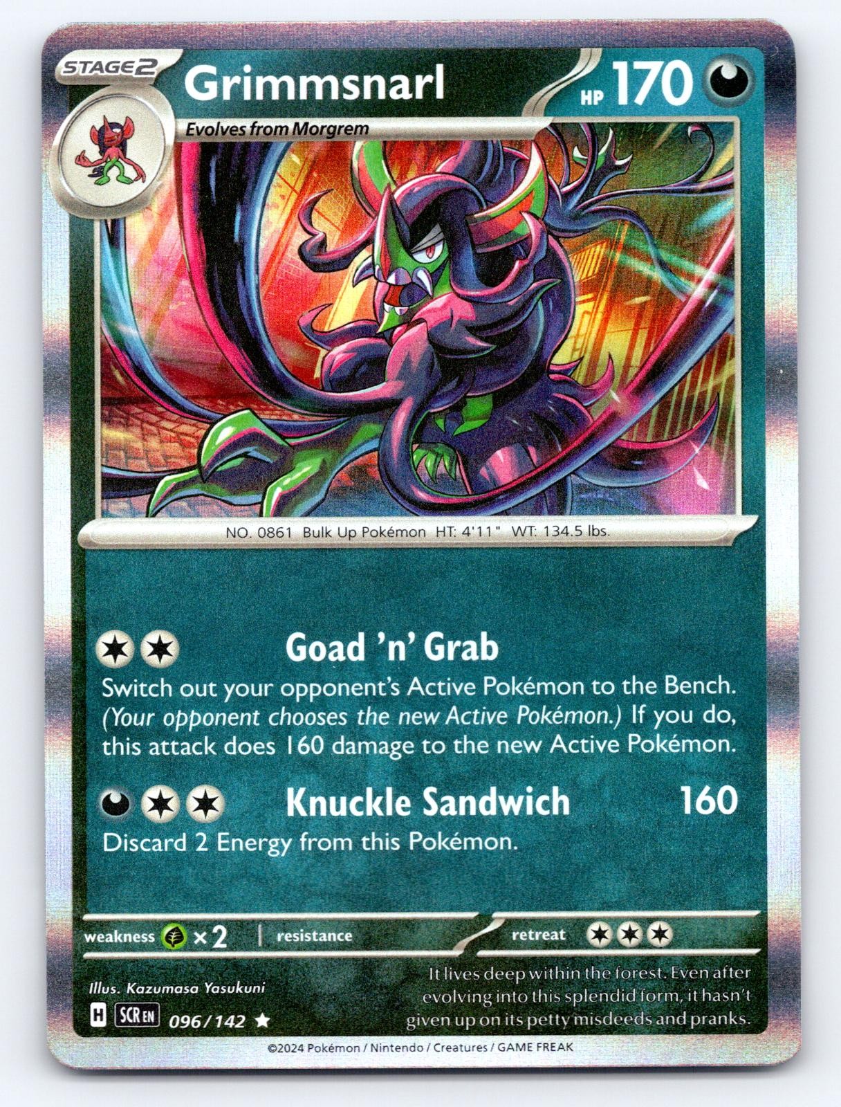 Grimmsnarl 096/142 Rare Stellar Crown Pokemon Holo Near Mint
