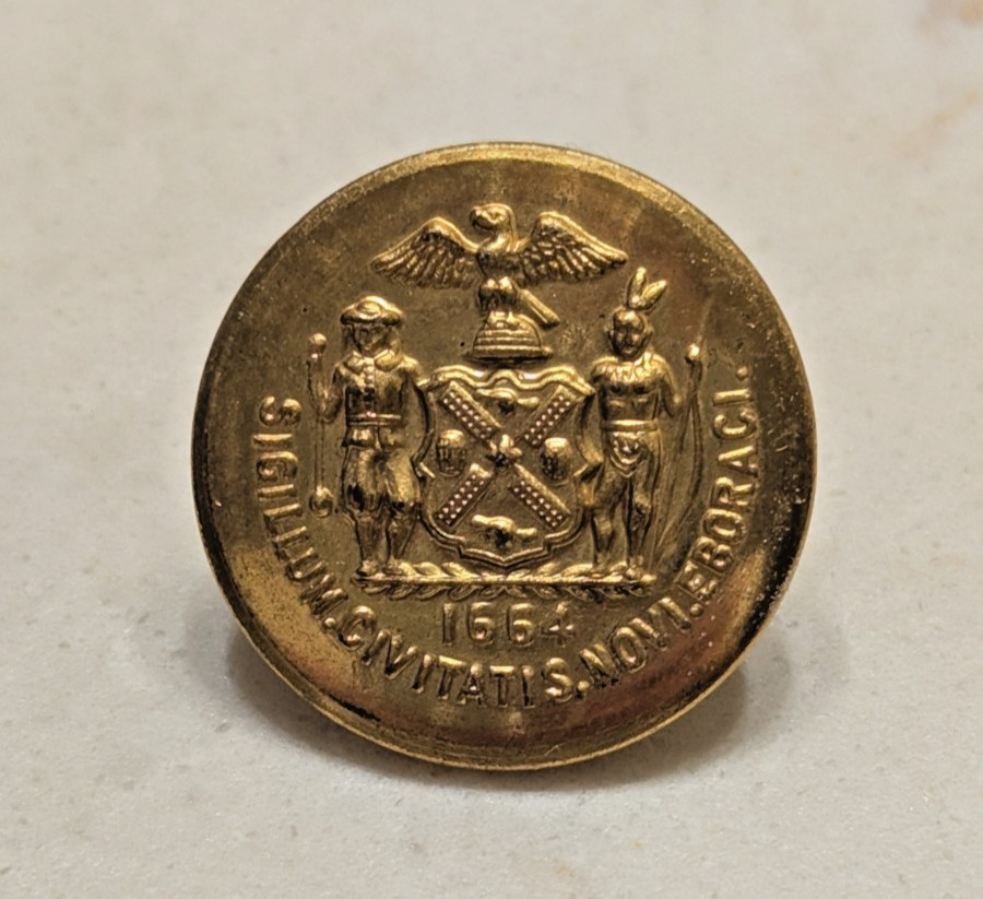 Vintage NYPD New York City Police Uniform Button 1664 Seal Superior Quality Bras