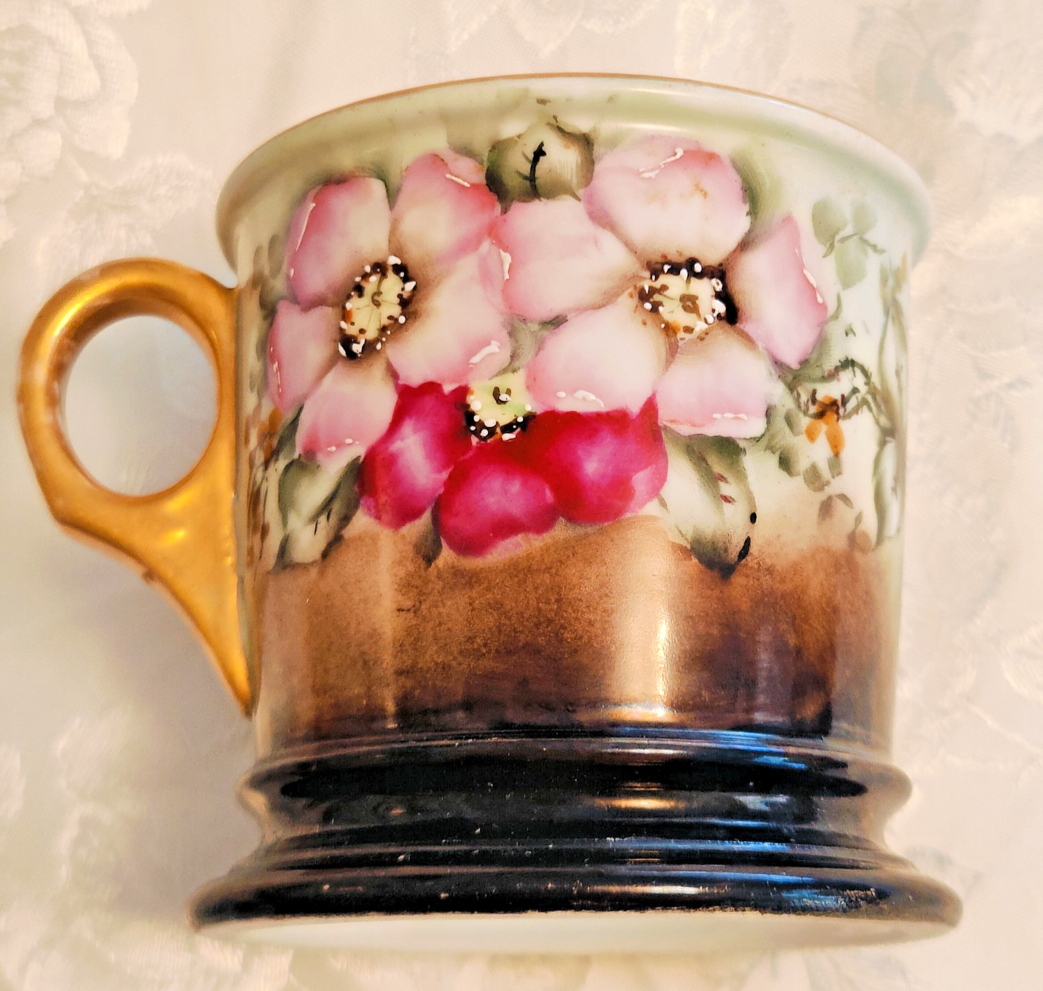 TRESSEMANES & VOGT Antique Victorian Limoges France Porcelain Shaving Mug