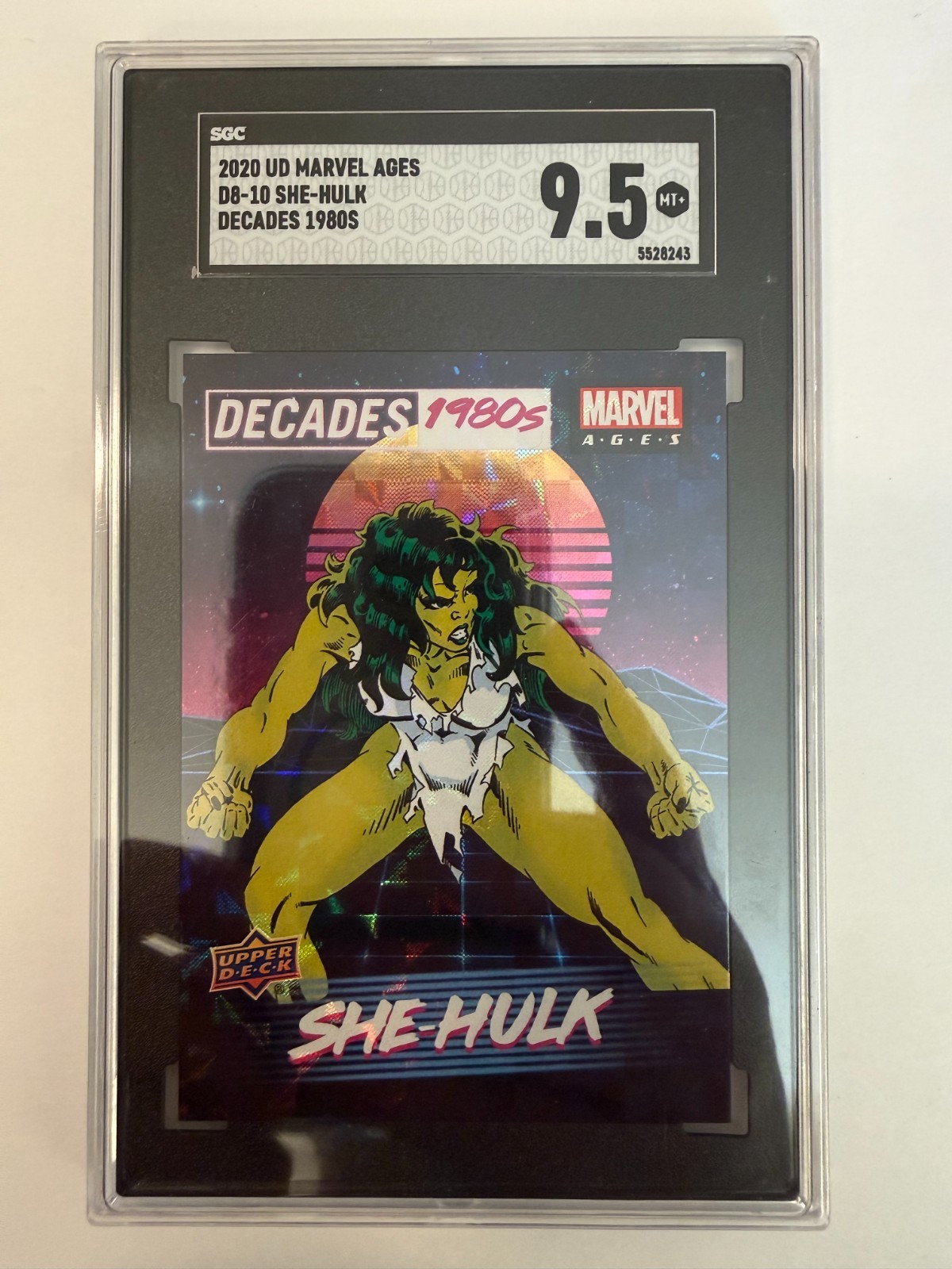 2020 Marvel Ages Decades 1980s #D8-10 She-Hulk Upper Deck Graded SGC 9.5 HIGHEST