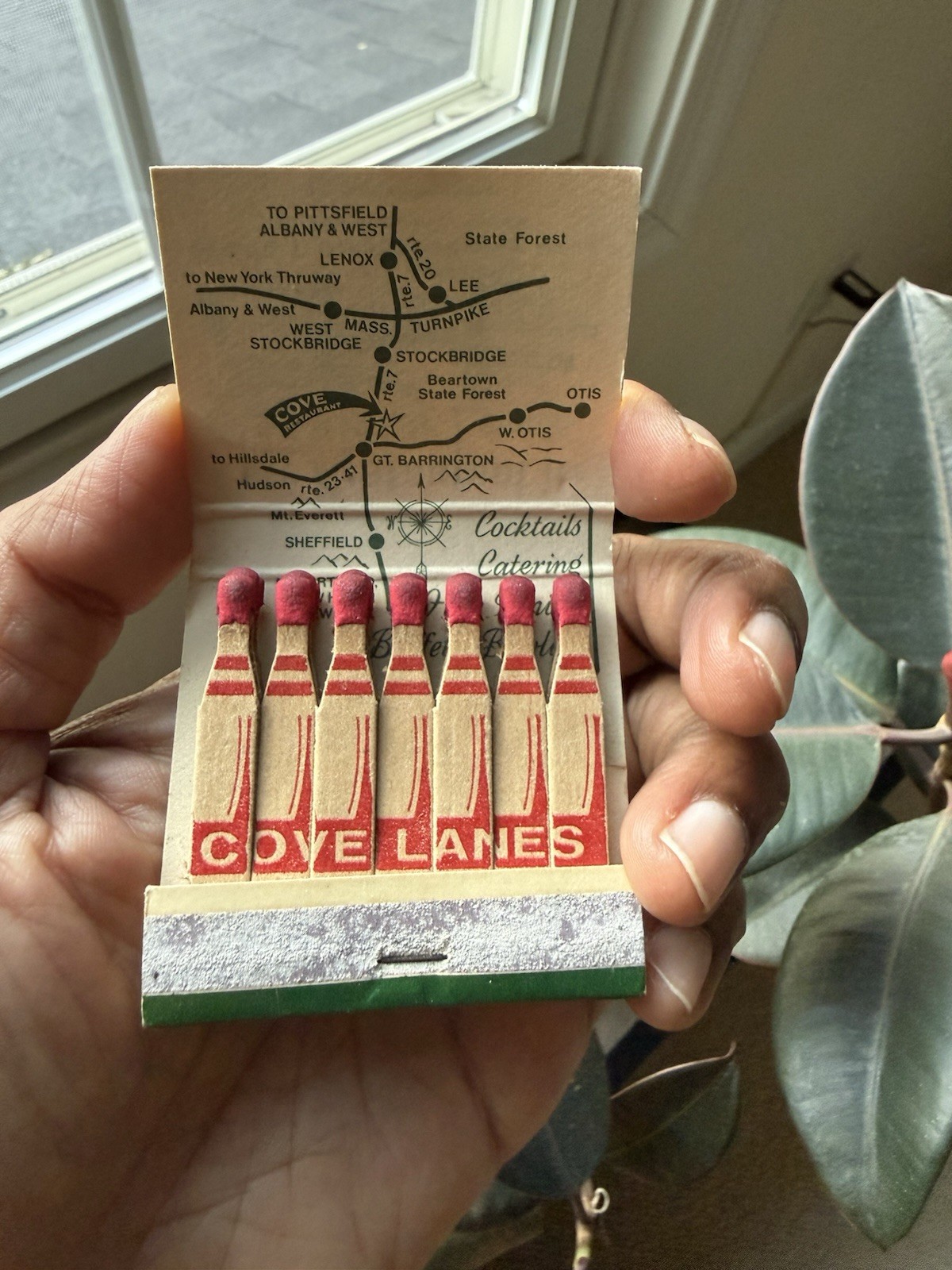Vintage Cove Lanes Matchbook - Great Barrington MA - Full Unstruck - Die Cut Vintage Cove Lanes Matchbook - Great Barrington MA - Full Unstruck - Die Cut