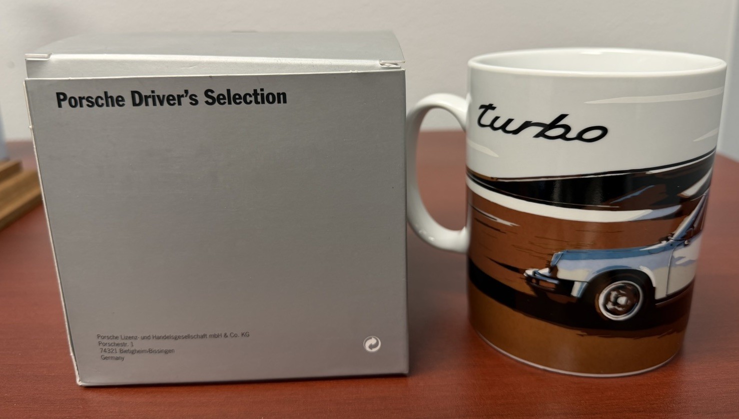 Official Porsche Design 911 Turbo Large Coffee Mug Made In Germany Vtg Graphic