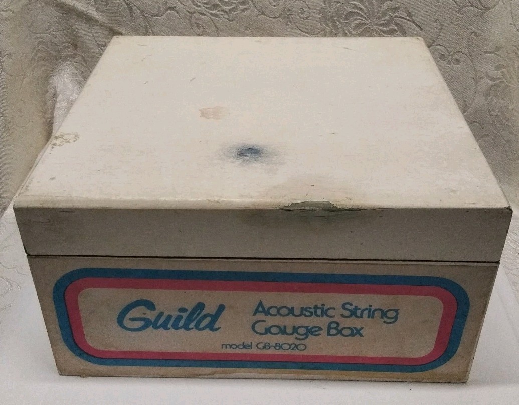 Vintage Guild Acoustic String Gauge Box Model GB-8020 Wood Counter Display Rare