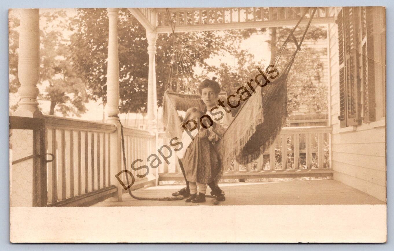 K69/ Burlingham New York RPPC Postcard c10 Hamilton Home Hammock 387