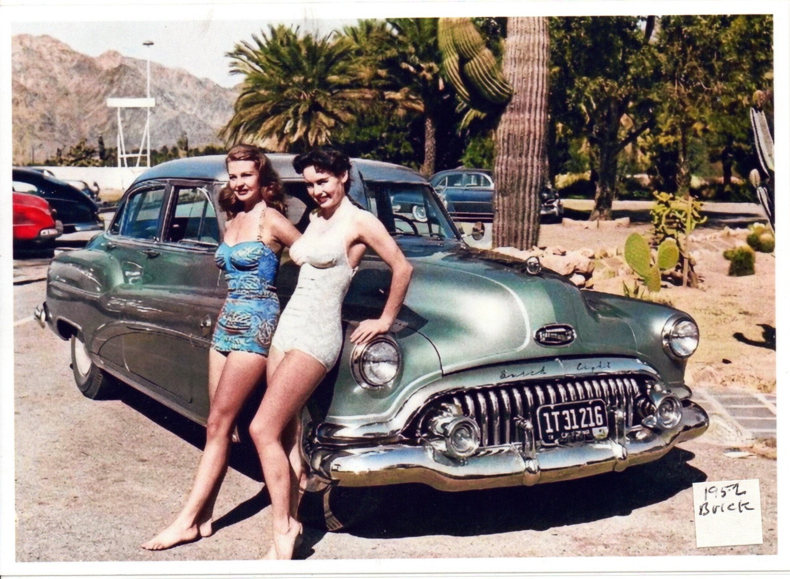 Pretty Ladies with 1952 Buick 5 x 7 Photo