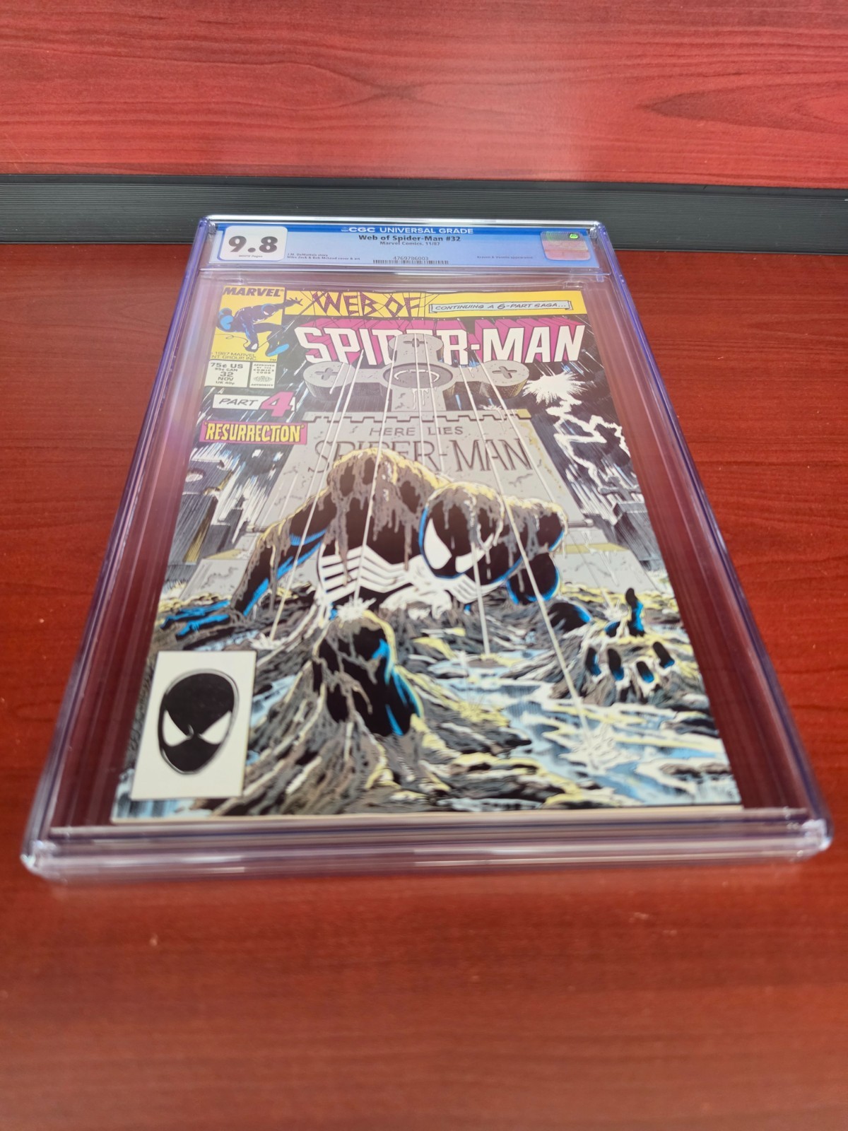 Web of Spider-Man #32 1987 (RARE MFG DEFECT MISSING TOP STAPLE) CGC 9.8 GRADED