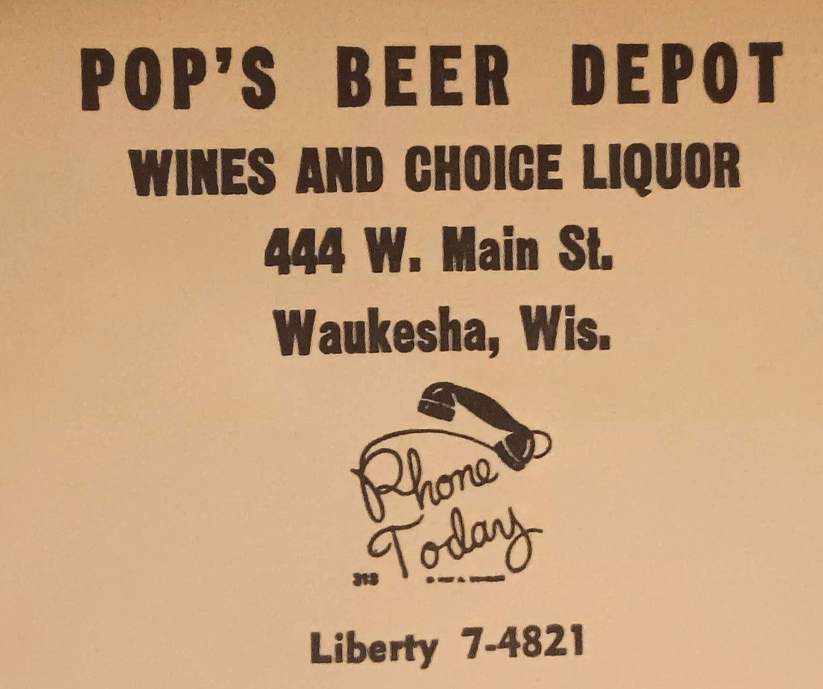Antique 1930s Pops Beer Depot promo HAND FAN Fishin\' Friends Waukesha WISconsin
