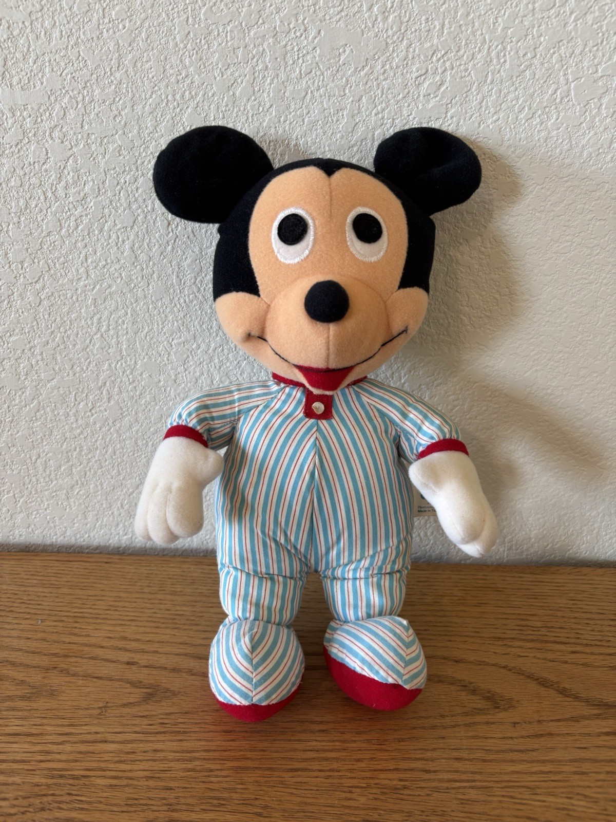 Vintage Playskool Hasbro 80s Beddy Bye Mickey Mouse Plush Stuffed Doll