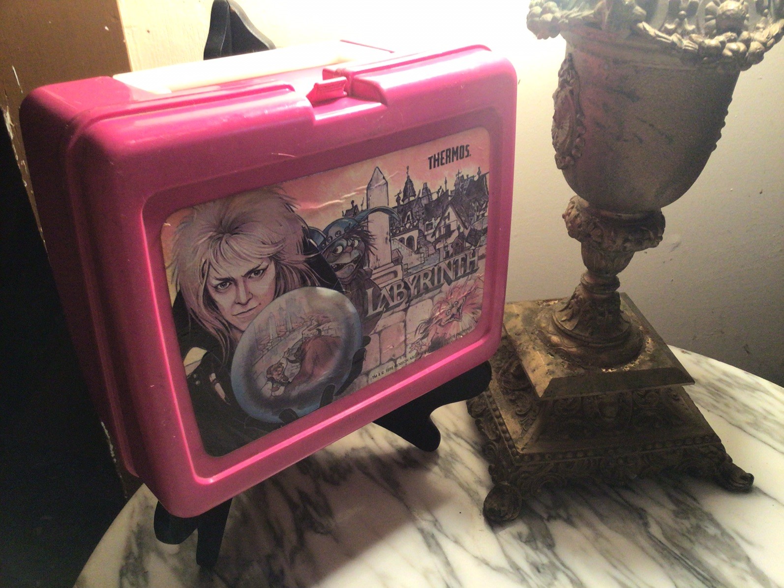 Labyrinth Movie Thermos Plastic VTG. Lunchbox 1986 Muppet/ BOWIE RARE NO Thermos
