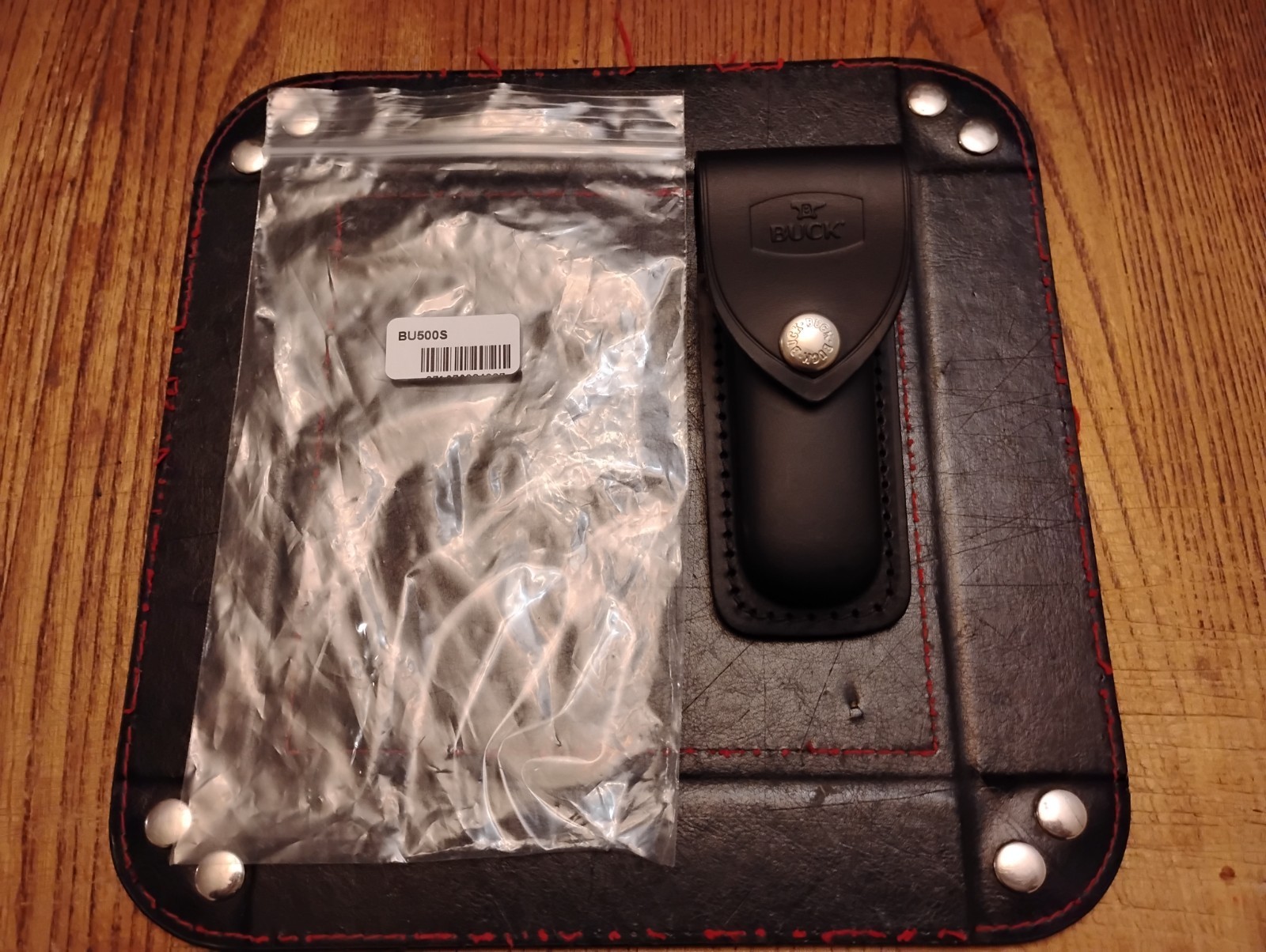 BUCK Knives Duke 500 Leather Knife Sheath Genuine New With Logo & Snap Close 