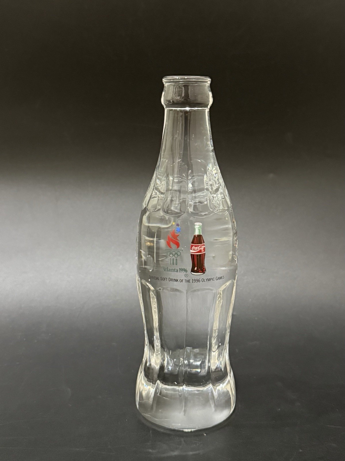 Vintage 1996 Atlanta Olympics Coca-Cola Coke Crystal Glass Commemorative Bottle