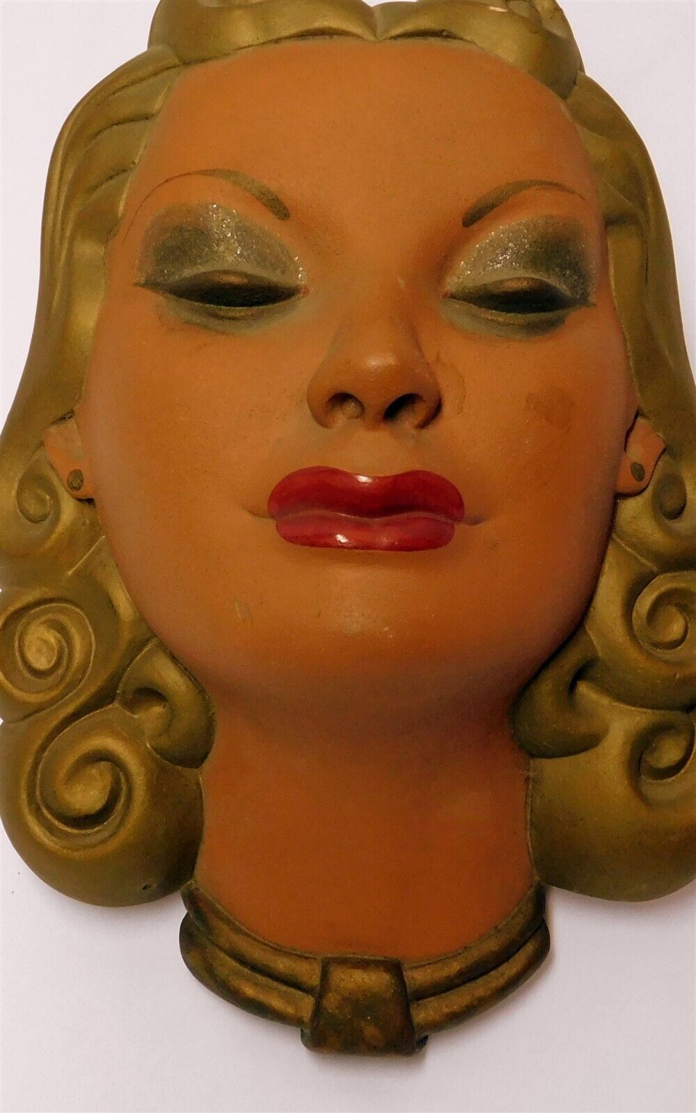 Vintage Art Deco Goldscheider Hand Painted Woman\'s Face Adolf Prischl 10\