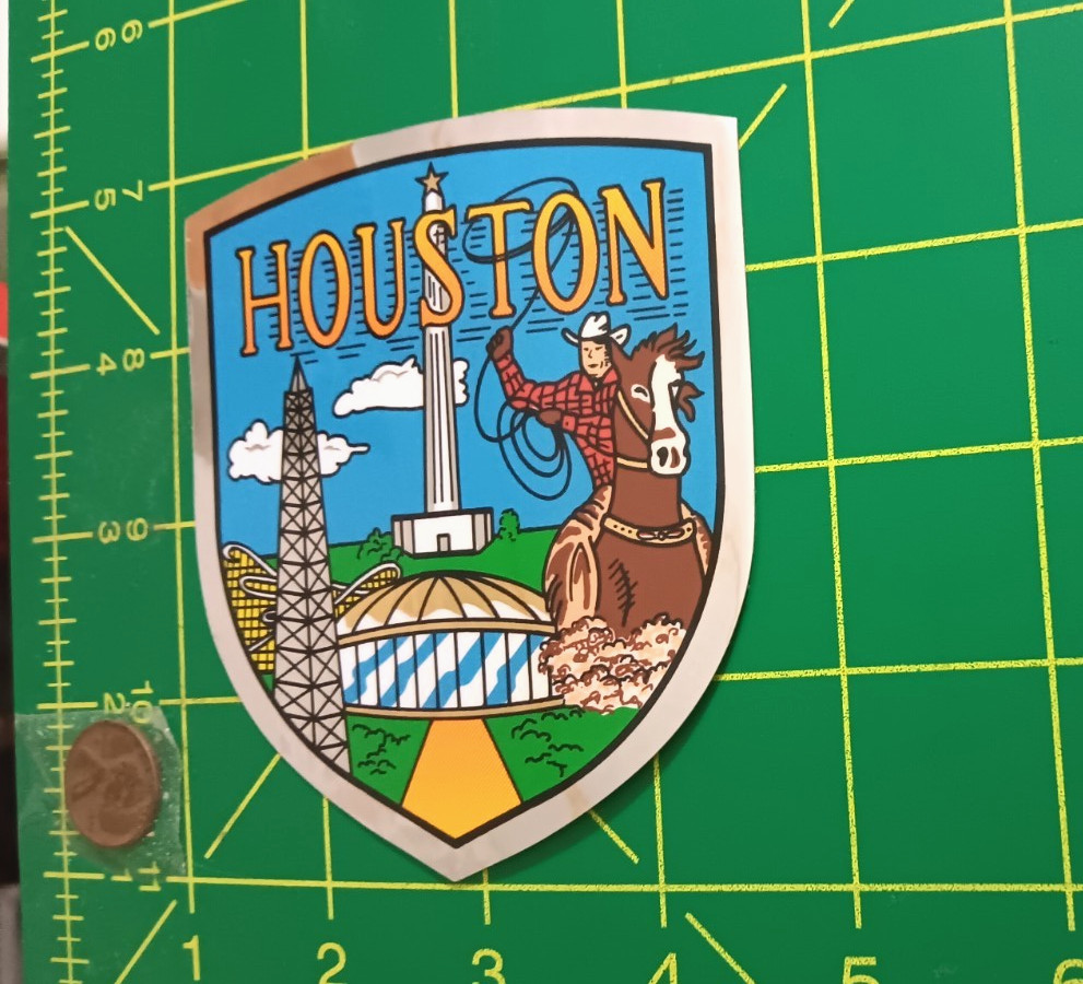 VINTAGE HOUSTON FOIL  Sticker / Decal  ORIGINAL OLD STOCK
