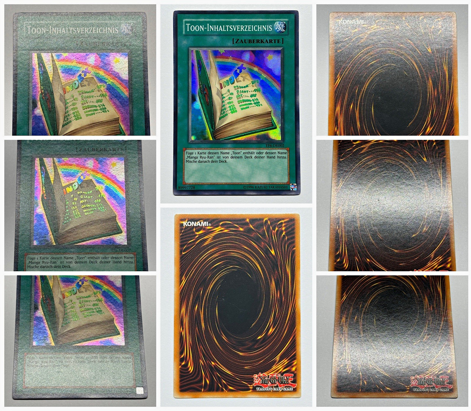 Toon Table of Contents TP6-EN002 Super Rare NM Yugioh Old School Vintage