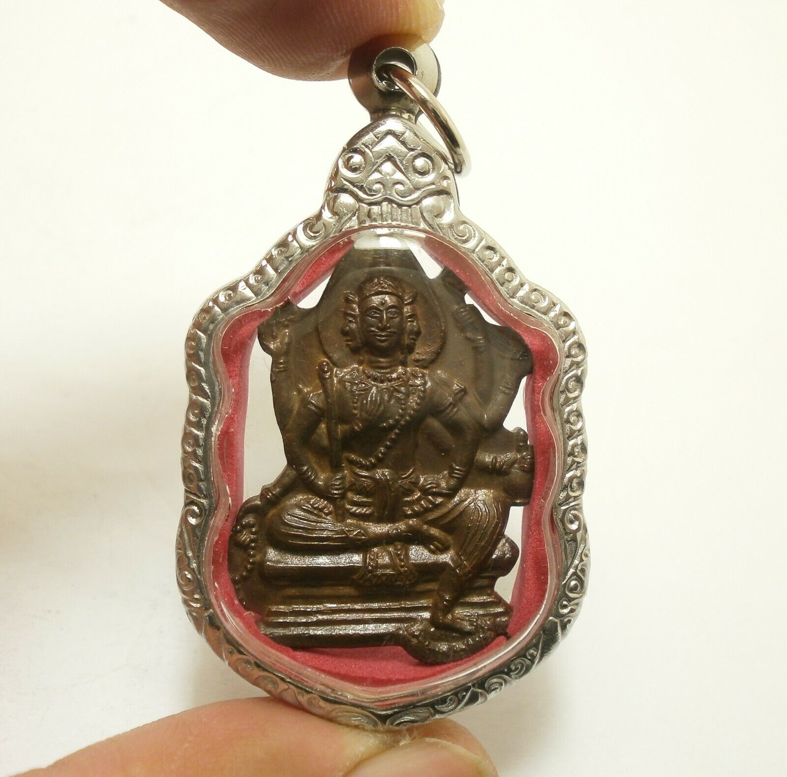 LP DOO PHRA PHROM BROOCH BRAHMA PIN BLESSED 1976 THAI AMULET LUCKY RICH SUCCESS