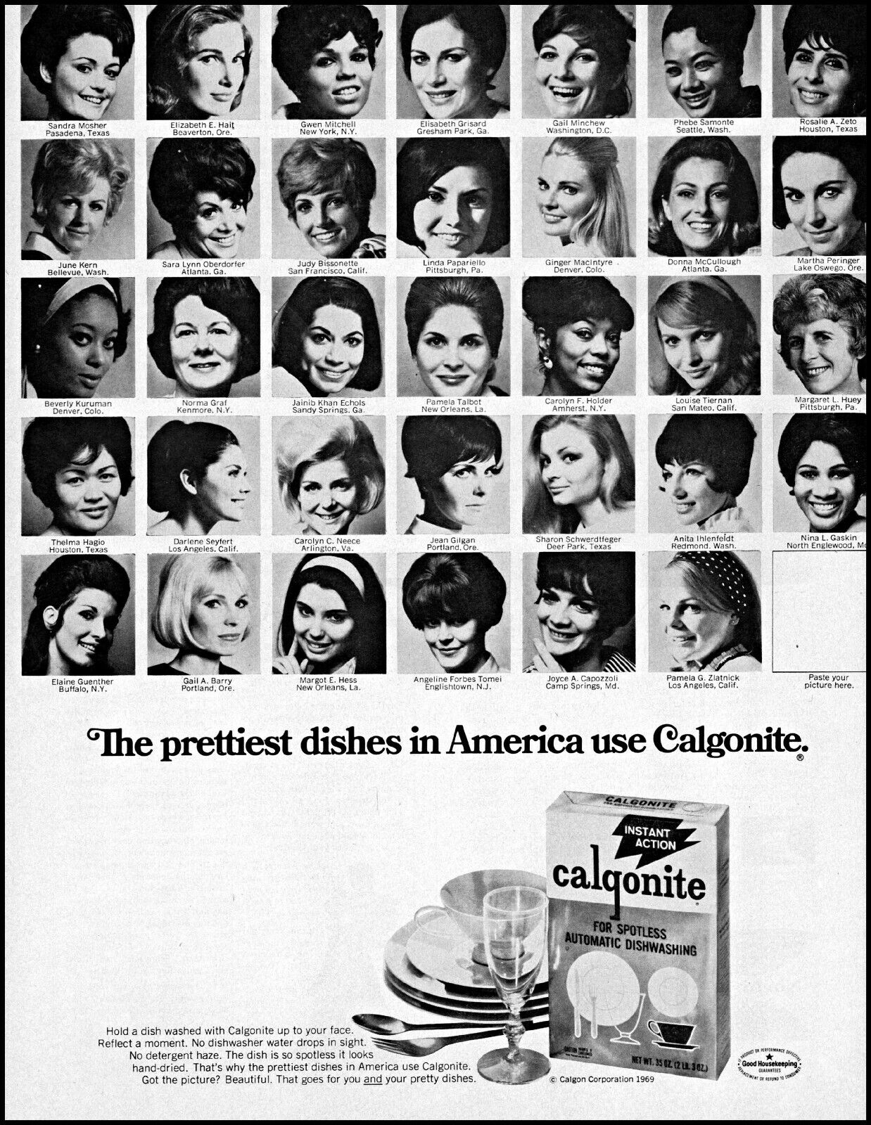 1969 Women X 34 who use Calgonite Dishwashing Beads vintage photo print ad adL8
