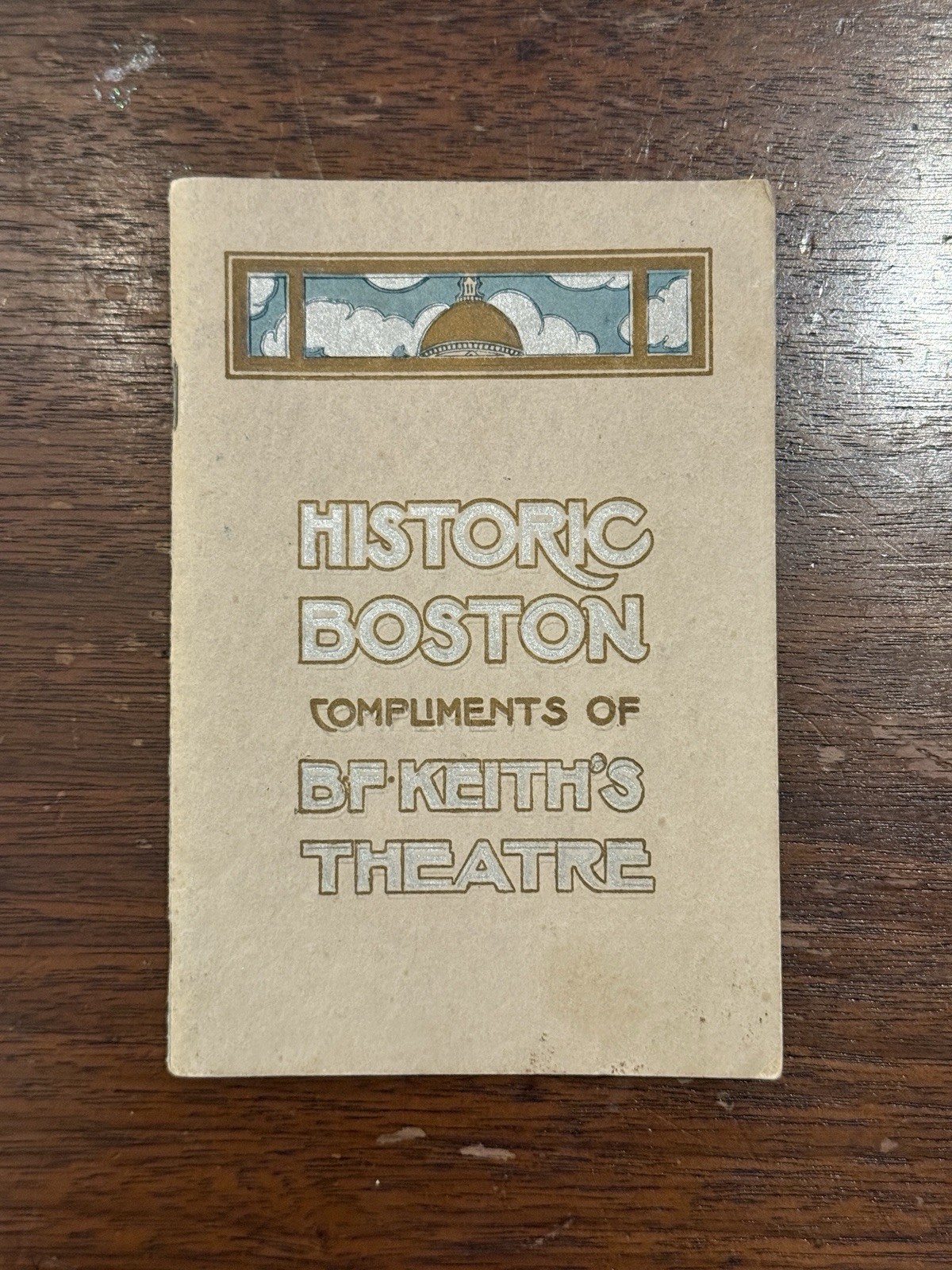 Antique Pocket Map Of Boston B.F. Keiths Theatre Advertising Vaudeville Souvenir