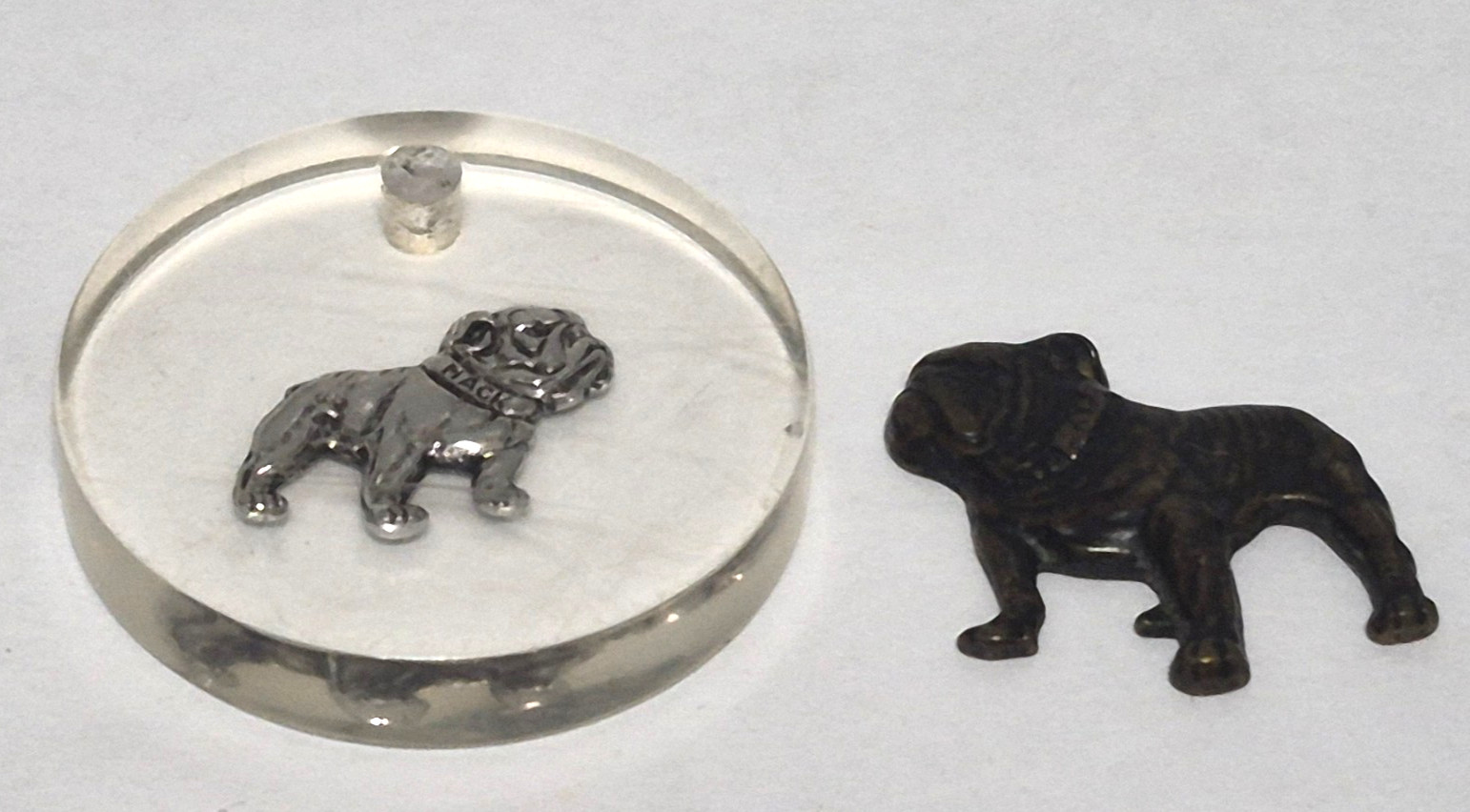 Vintage Mack Trucks Bulldog Acrylic Keychain Fob & Metal Mack Bulldog accent