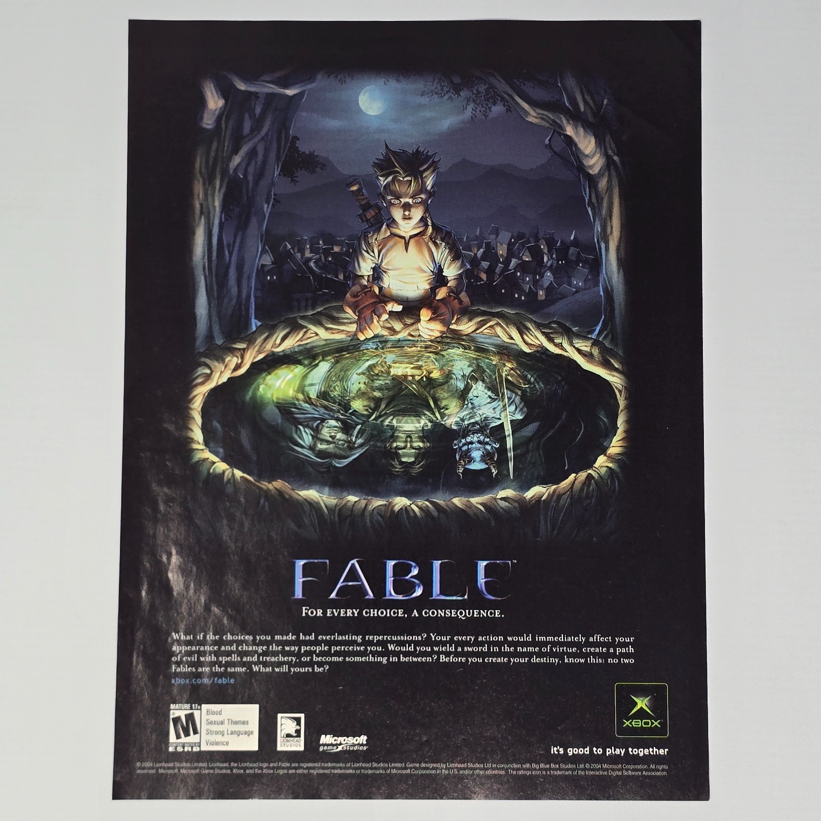 Fable Xbox For Every Choice A Consequence Print Ad/Poster